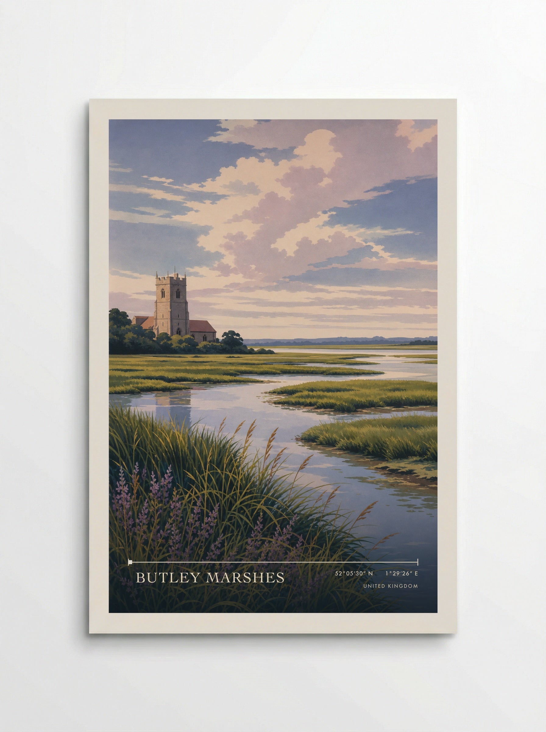 Butley Marshes United Kingdom Travel Poster - Poster