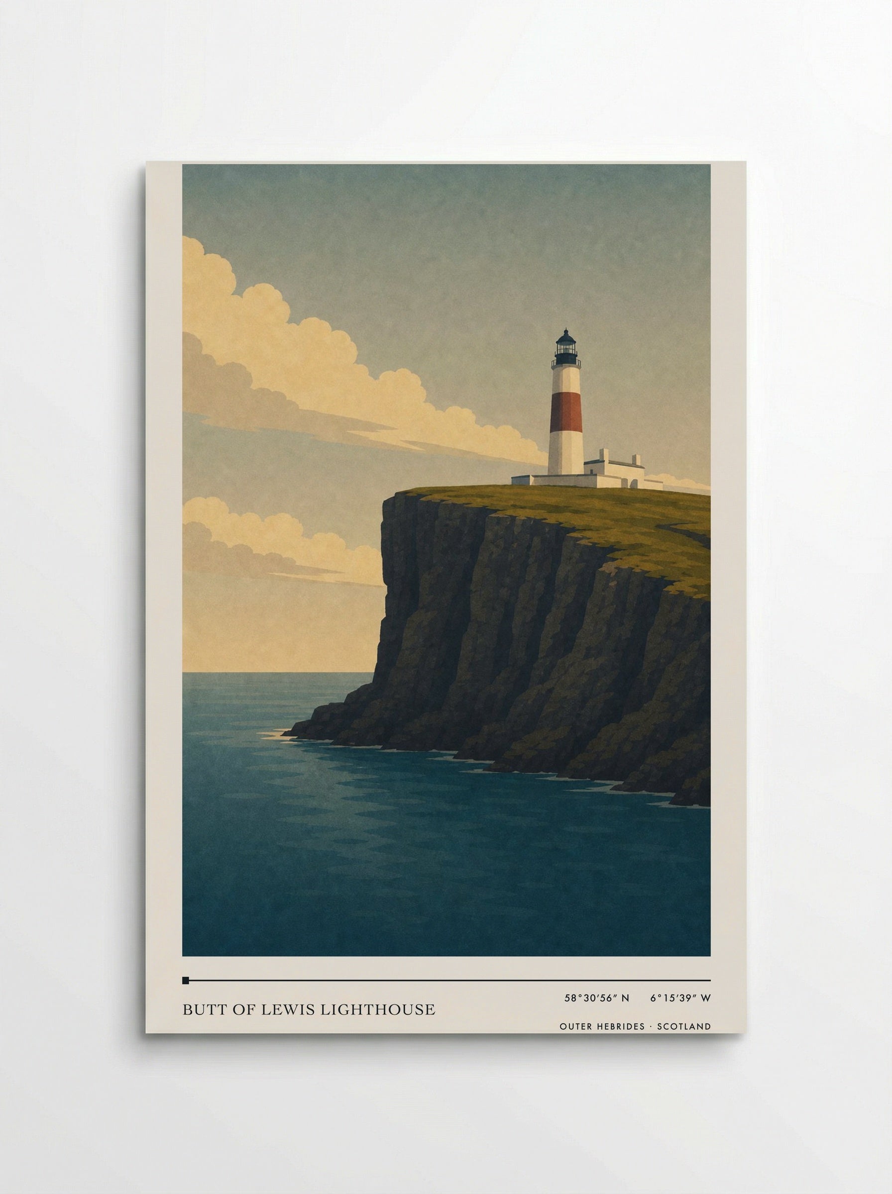 Butt of Lewis Lighthouse Travel Poster Artwork - Poster
