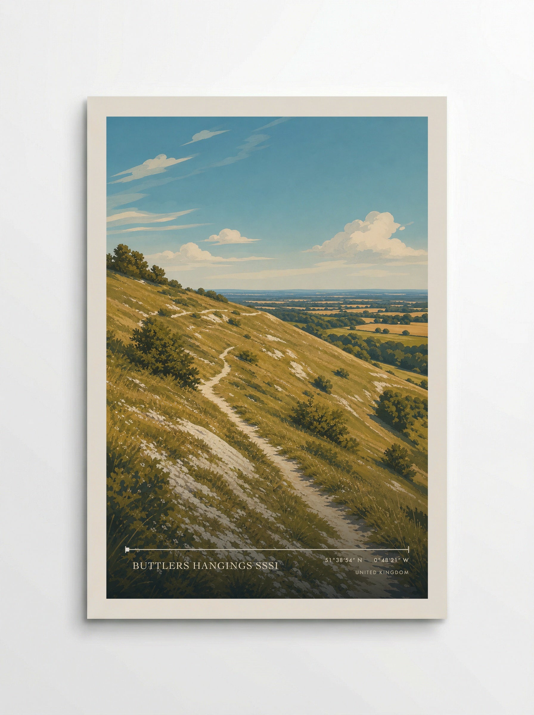 Buttlers Hangings SSSI United Kingdom Travel Poster - Poster