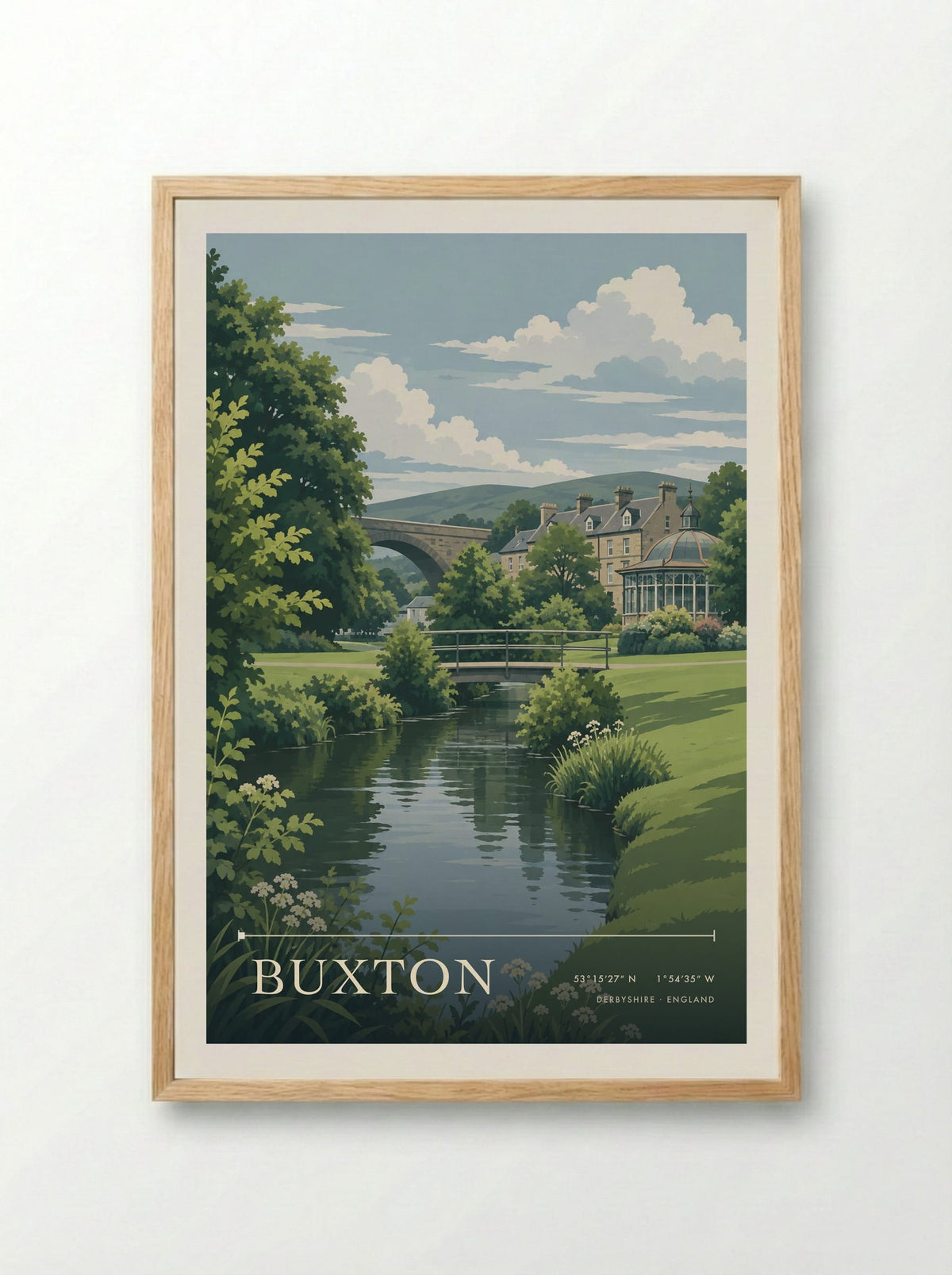 Buxton, Derbyshire | Travel Poster - Framed Print Wood
