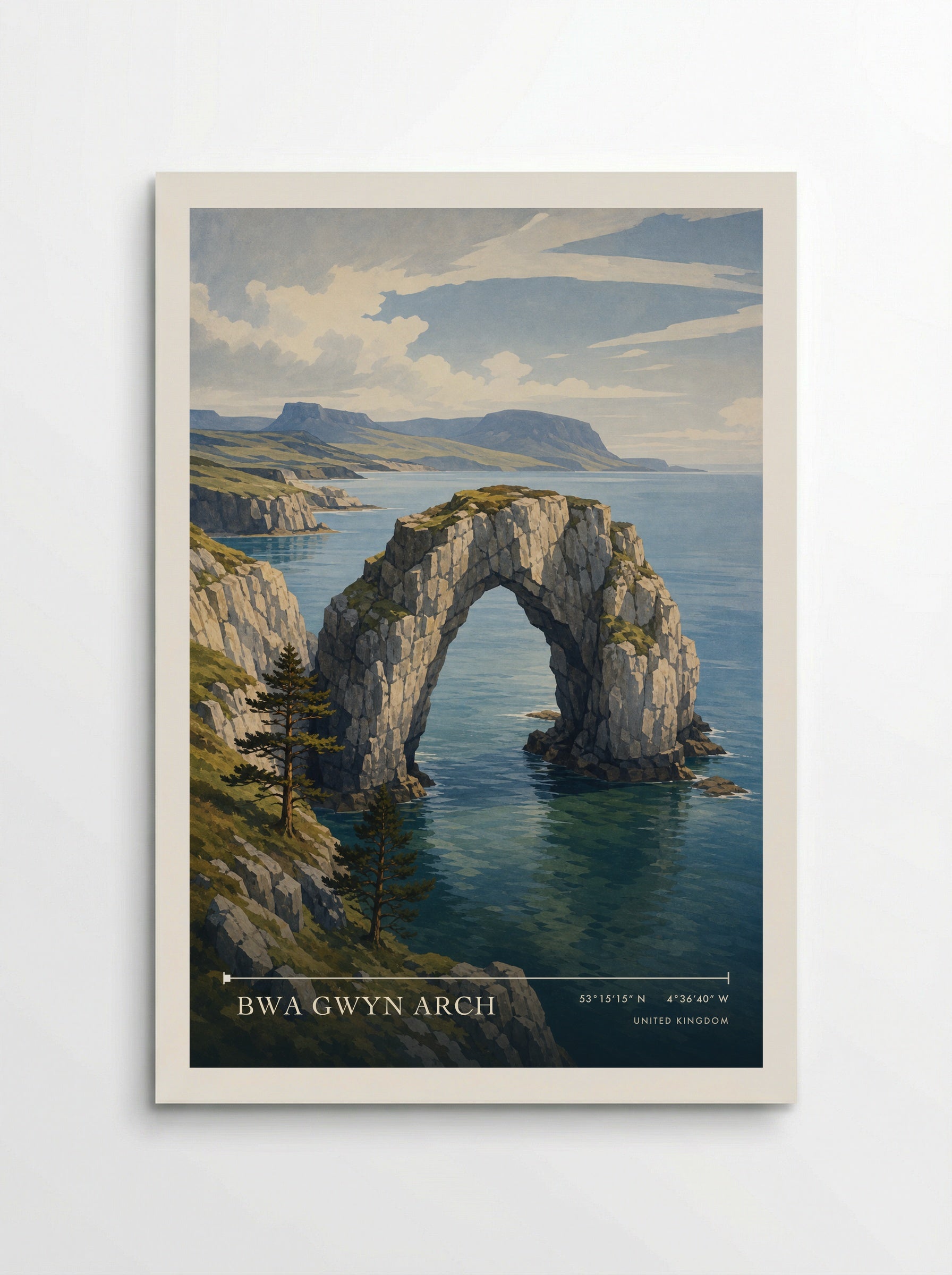 Bwa Gwyn Arch United Kingdom Travel Poster - Poster