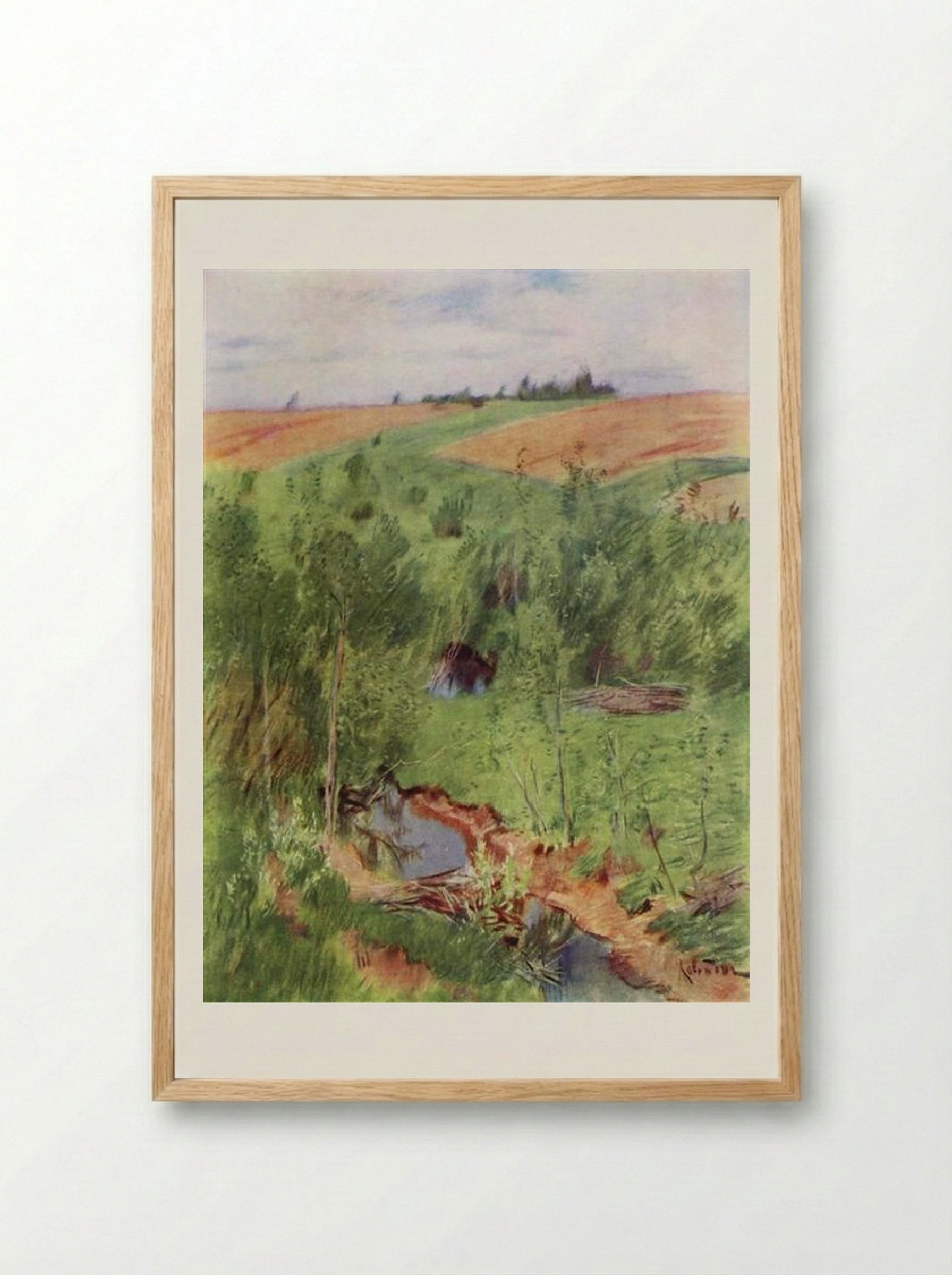 By the Creek - Isaac Levitan - Framed Print Wood