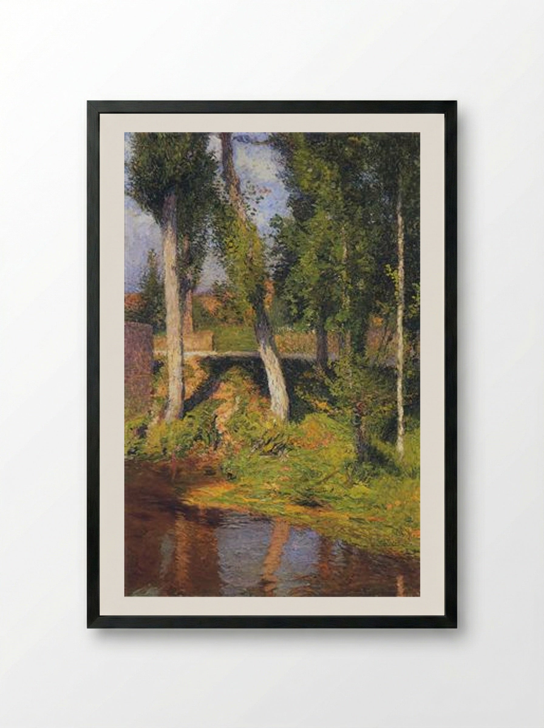 By the River - Henri Martin - Framed Print Black