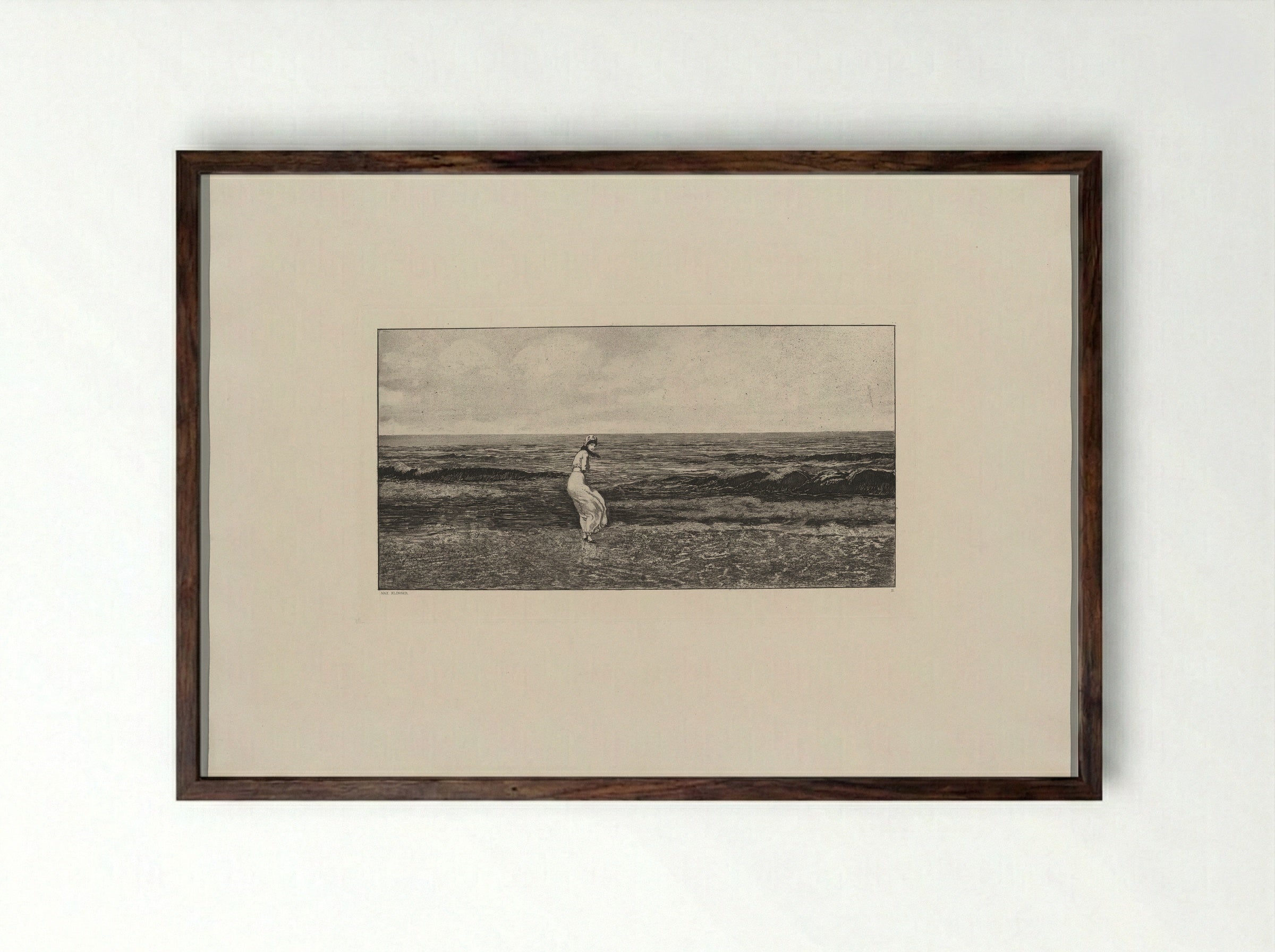 By the Sea - Max Klinger - Framed Print Dark Wood