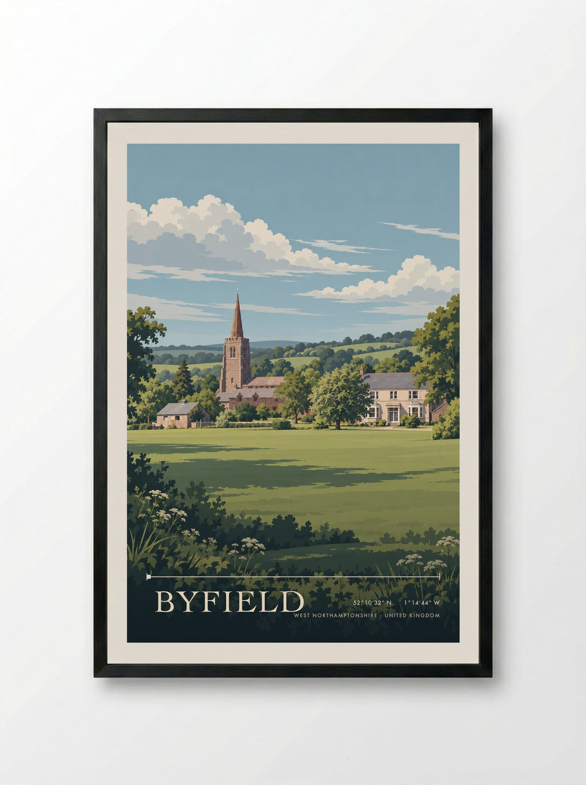 Byfield, West Northamptonshire | Travel Poster - Framed Print Black