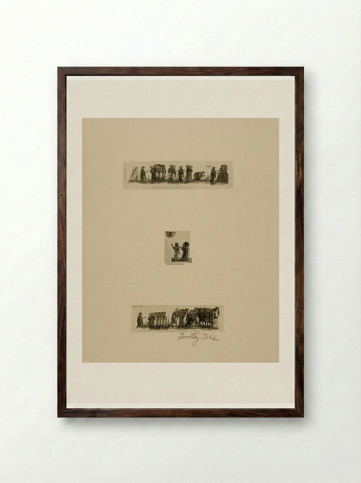 Byzantine Manuscript Illuminations - Timothy Cole - Framed Print Dark Wood