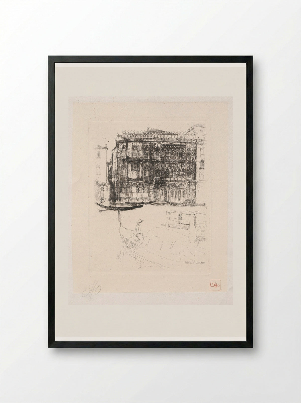 Cà d'Oro, Venice - Otto H. Bacher - Framed Print Black
