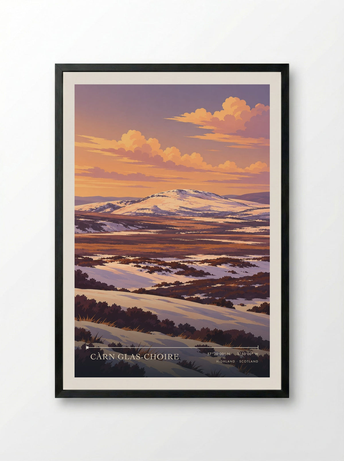 Càrn Glas-choire, Highland | Travel Poster - Framed Print Black