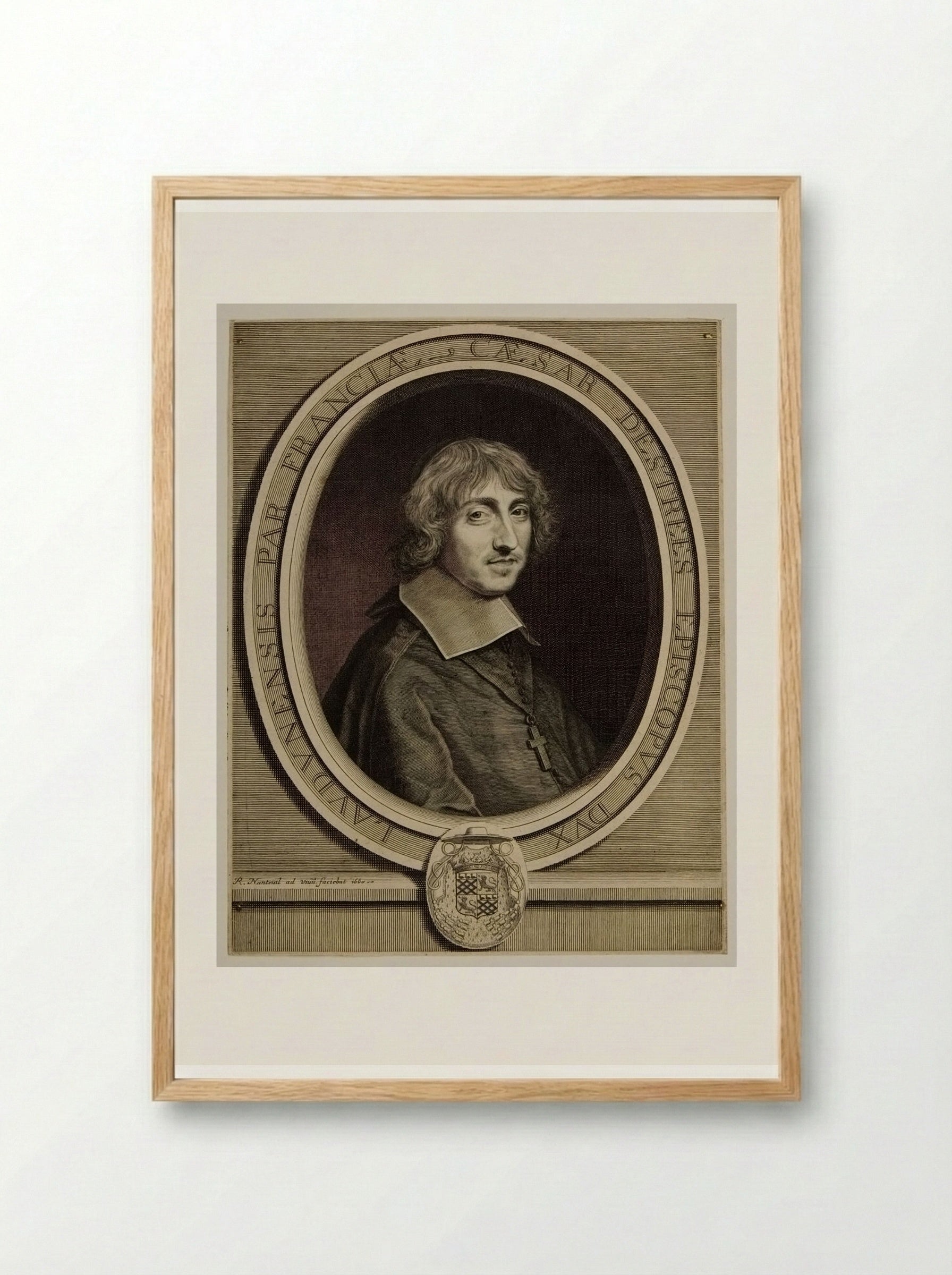 César, Cardinal d'Estrées, Evêque-Duc de Laon - Robert Nanteuil - Framed Print Wood