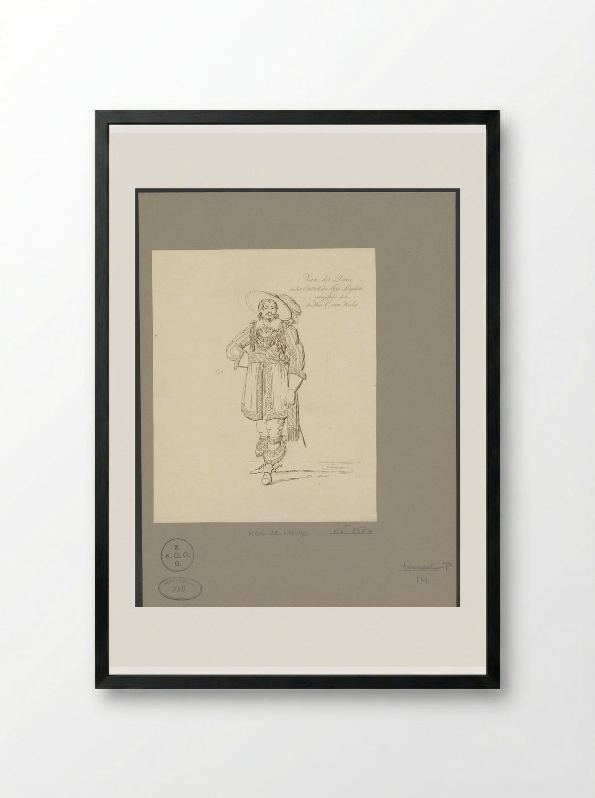 C. van Hulst in the role of Van der Does - Johannes Jelgerhuis - Framed Print Black