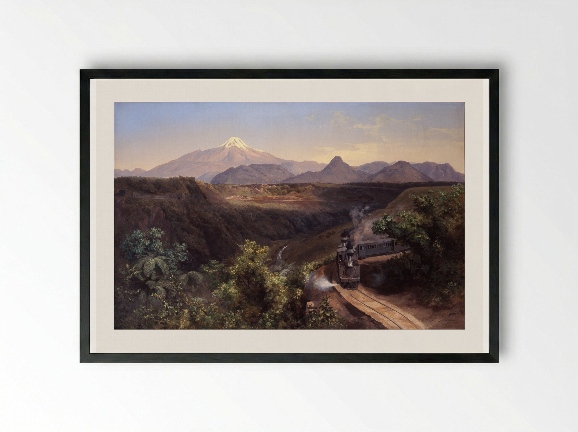 Cañada de Metlac - José María Velasco - Framed Print Black