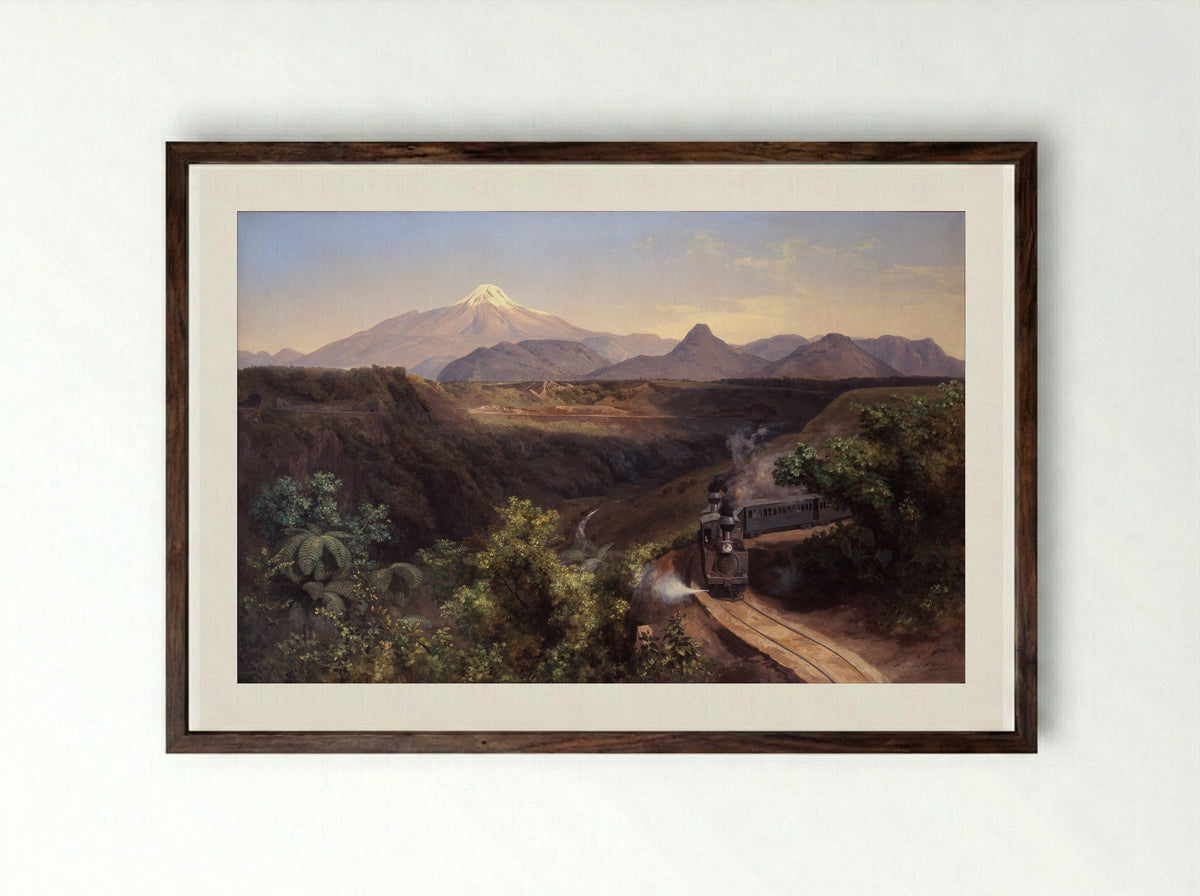 Cañada de Metlac - José María Velasco - Framed Print Dark Wood