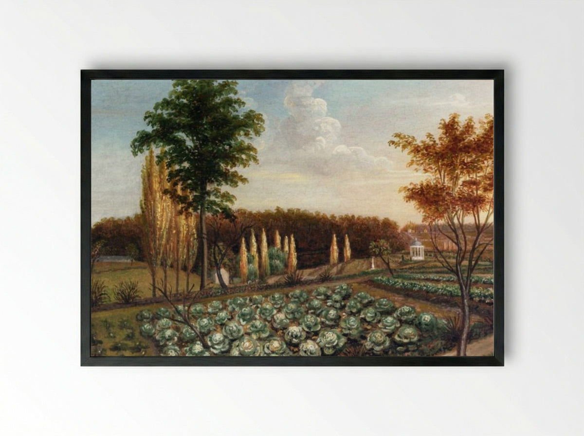 Cabbage Patch, The Gardens of Belfield, Pennsylvania - Charles Willson Peale - Framed Print Black