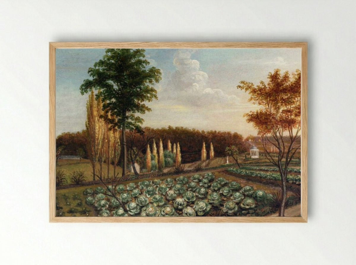 Cabbage Patch, The Gardens of Belfield, Pennsylvania - Charles Willson Peale - Framed Print Wood