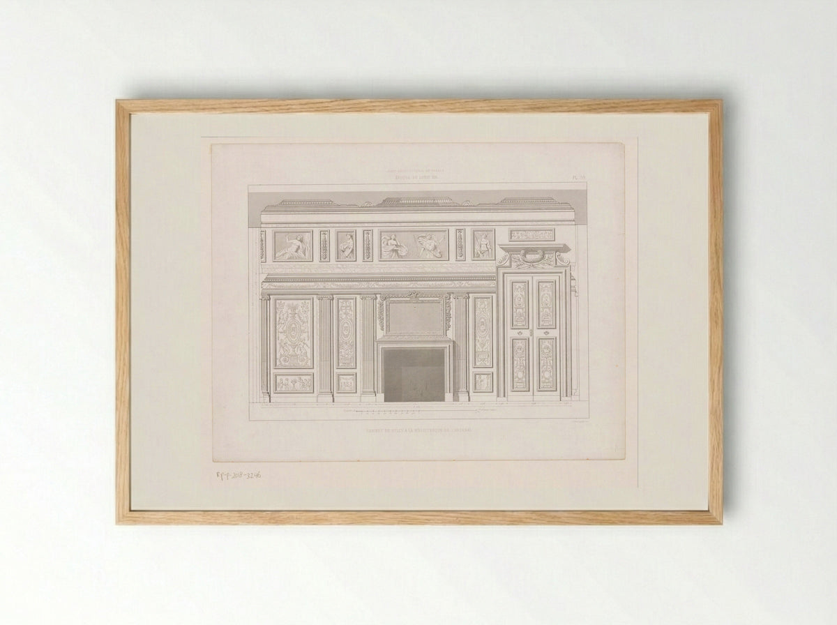 Cabinet de Sully à la Bibliothèque de l'Arsenal - Noblet et Baudry - Framed Print Wood