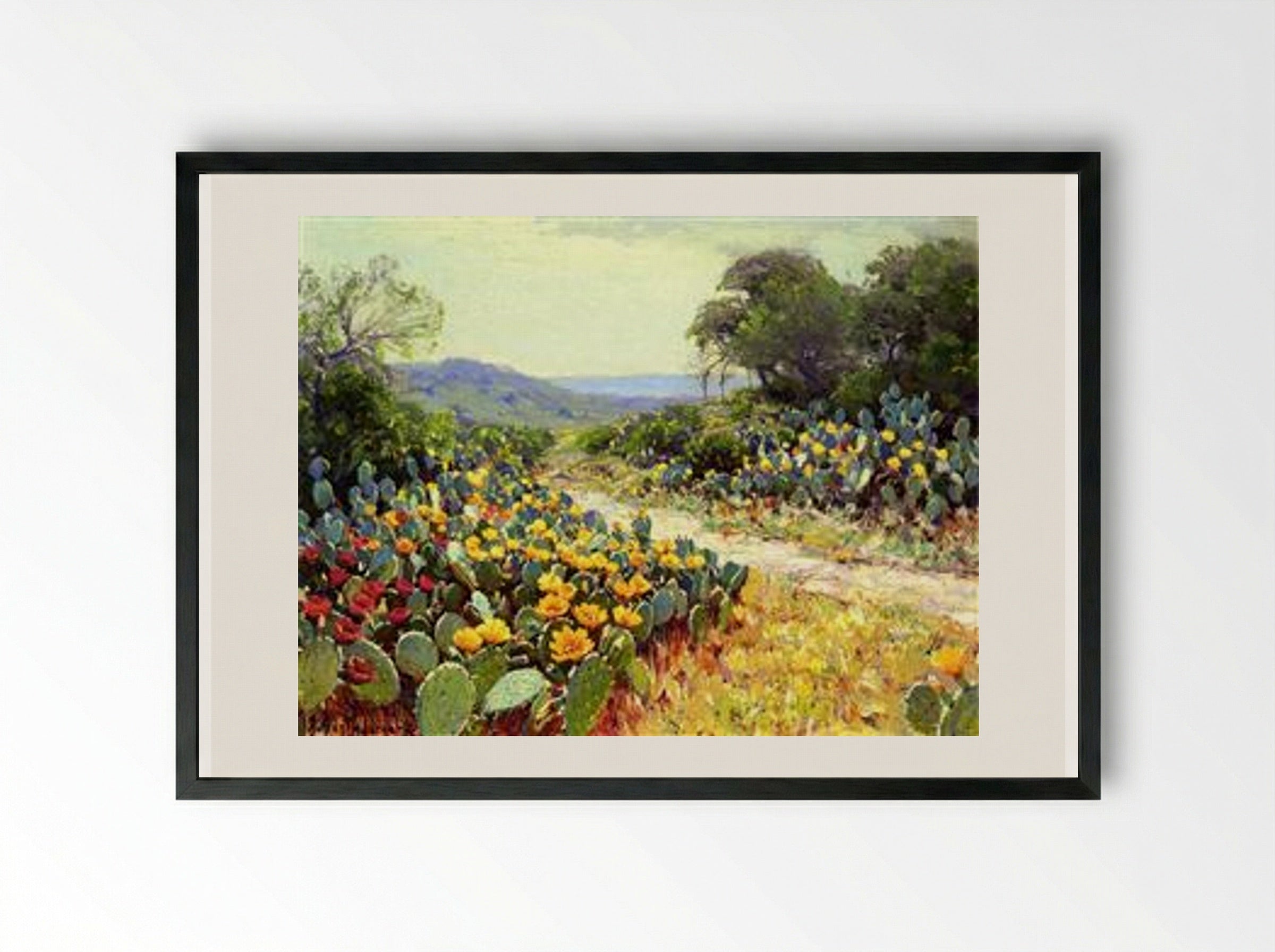 Cactus in Bloom - Robert Julian Onderdonk - Framed Print Black