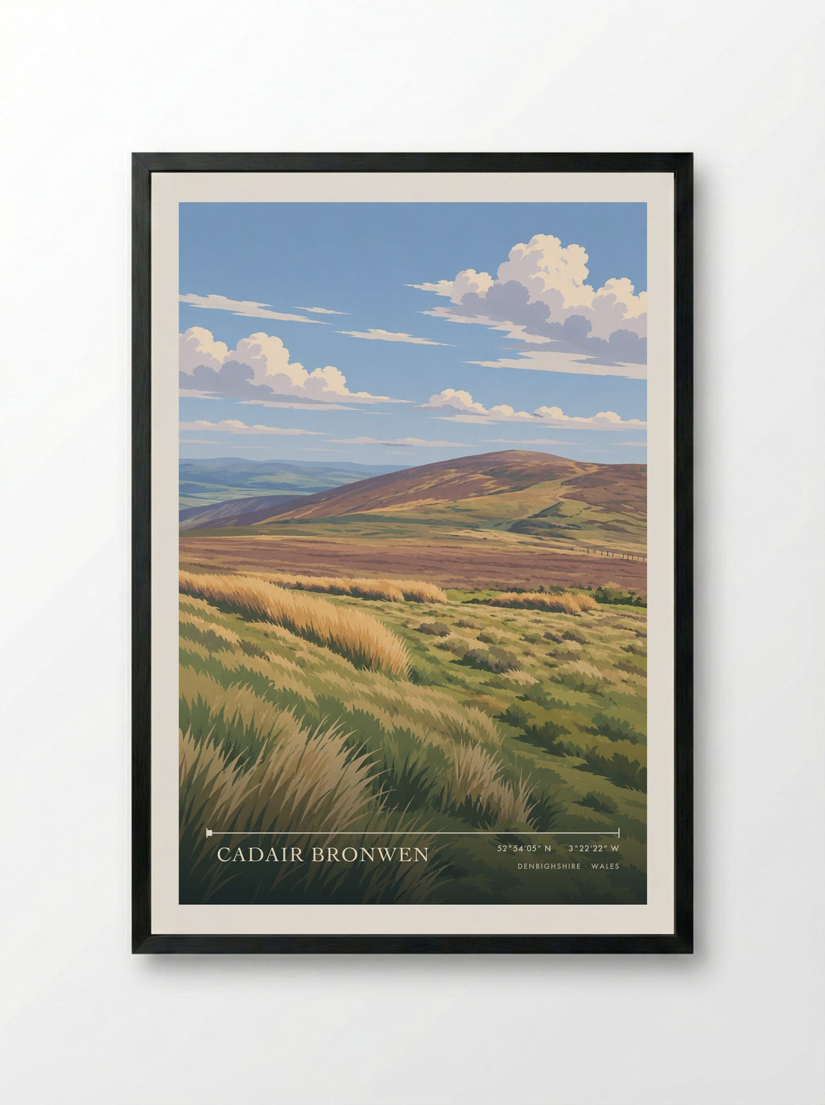 Cadair Bronwen, Denbighshire | Travel Poster - Framed Print Black