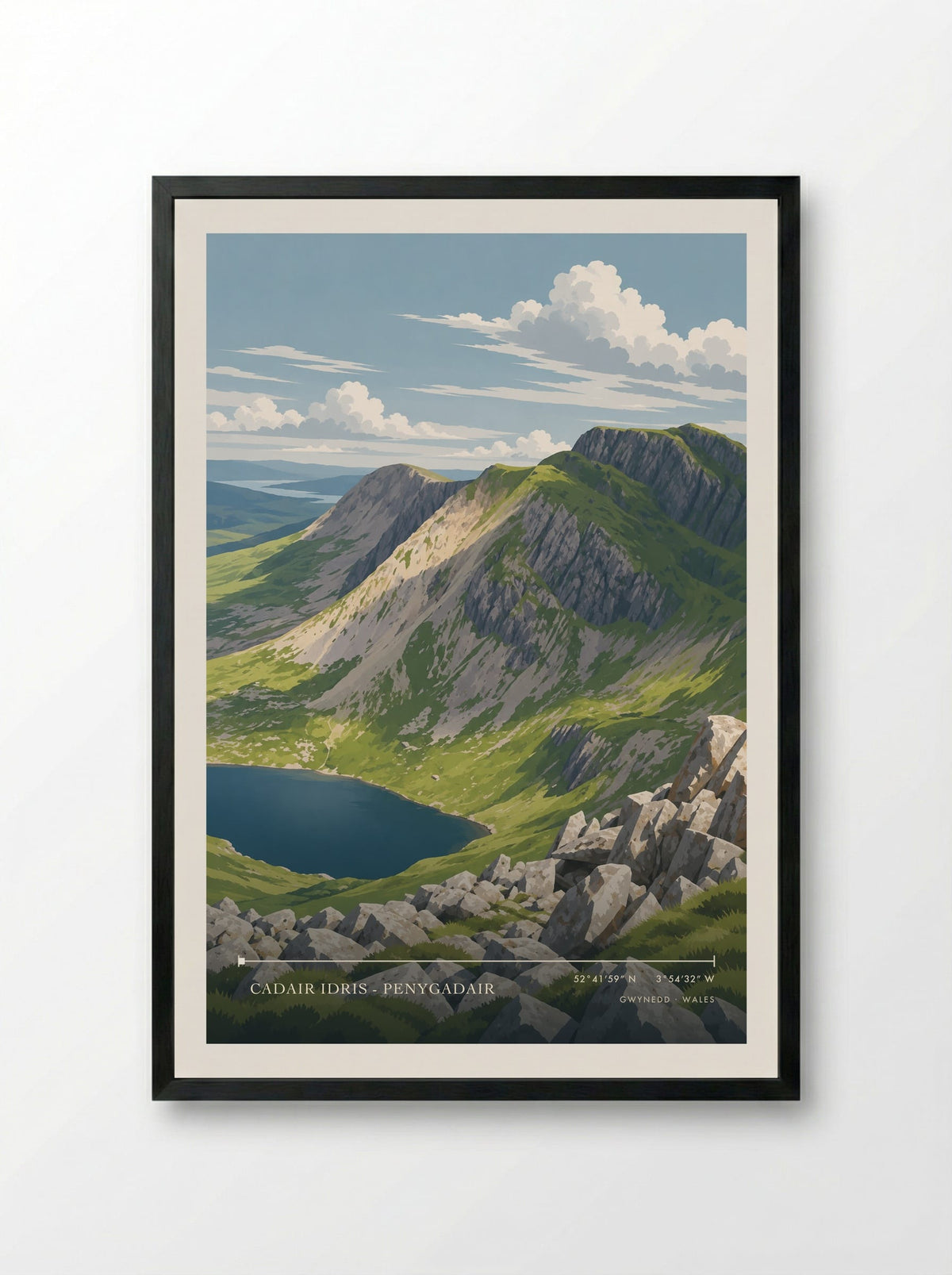 Cadair Idris - Penygadair, Gwynedd | Travel Poster - Framed Print Black