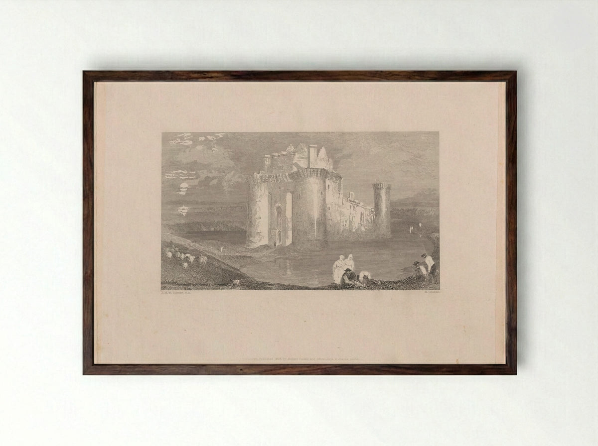 Caerlaverock Castle - Edward Goodall - Framed Print Dark Wood