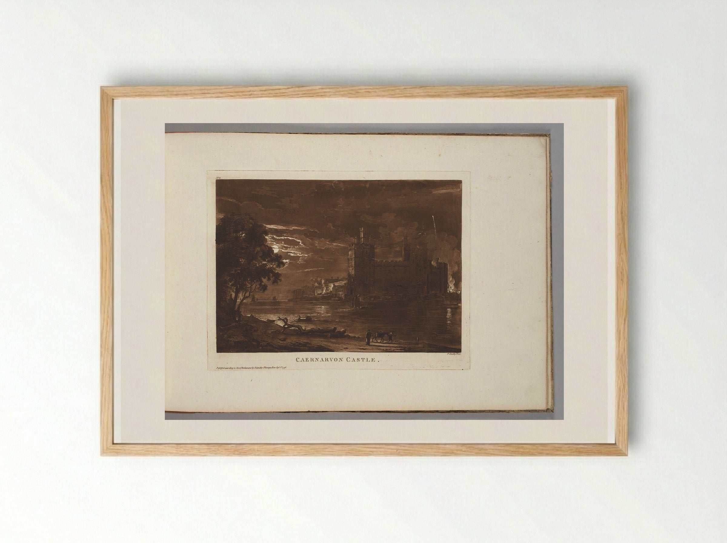 Caernarvon Castle (Night) - Paul Sandby - Framed Print Wood