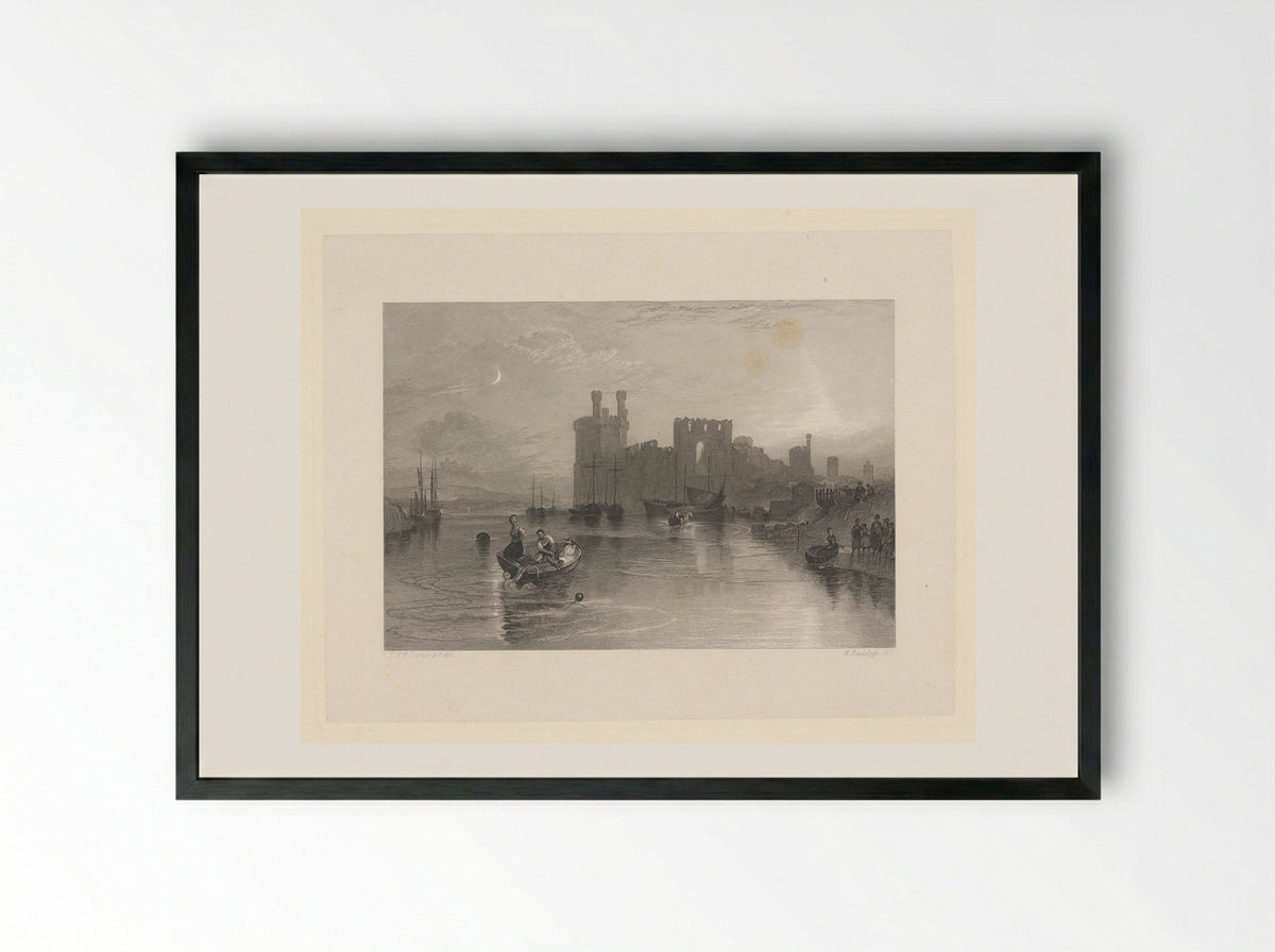 Caernarvon Castle, Wales - William Radclyffe - Framed Print Black