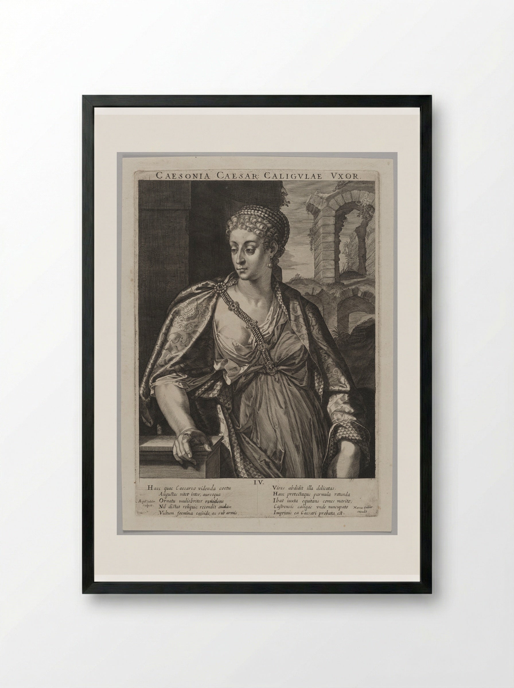 Caesonia, Wife of Caligula - Aegidius Sadeler II - Framed Print Black