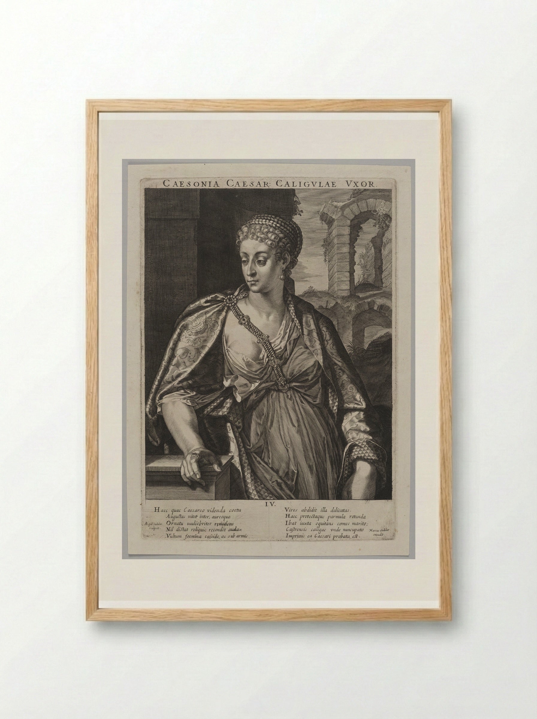 Caesonia, Wife of Caligula - Aegidius Sadeler II - Framed Print Wood