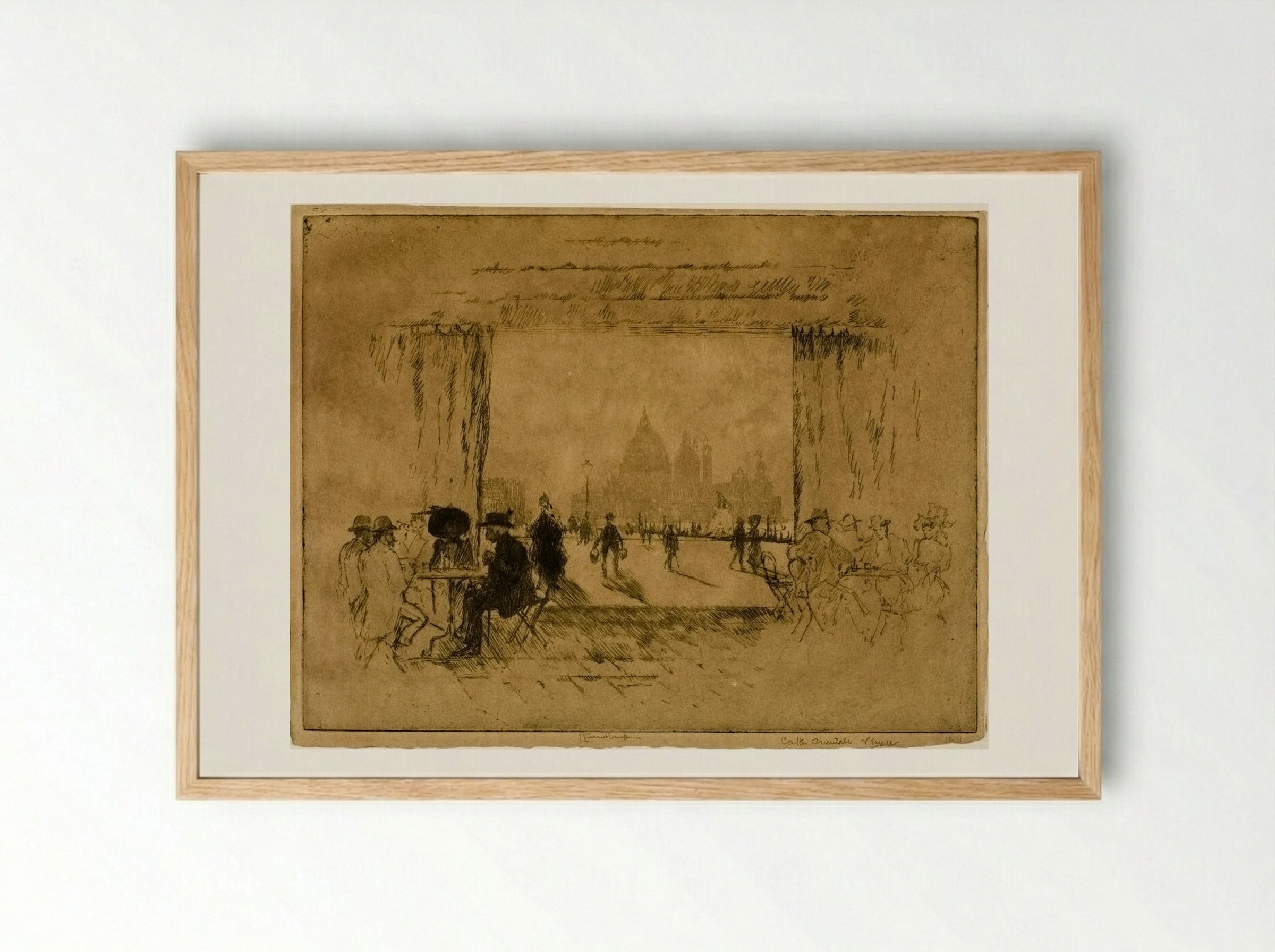 Café Orientale, Venice - Joseph Pennell - Framed Print Wood
