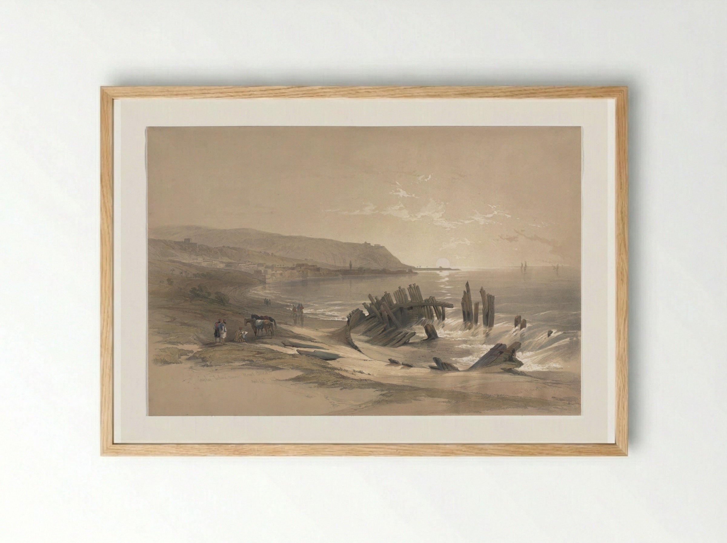 Caiaphas Looking Towards Mount Carmel - David Roberts - Framed Print Wood