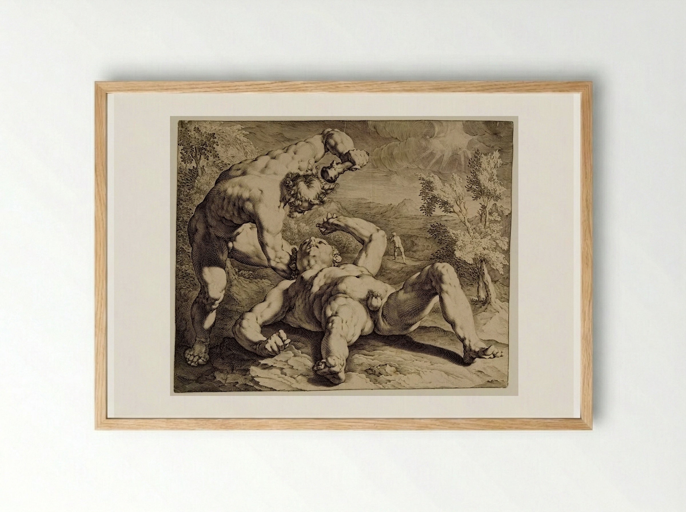 Cain Killing Abel - Jan Harmensz. Muller - Framed Print Wood