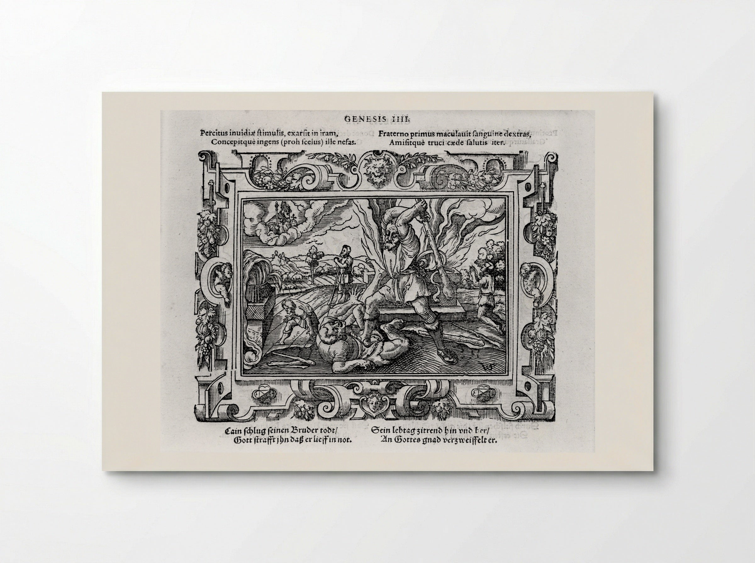 Cain Slaying Abel - Virgil Solis - Poster