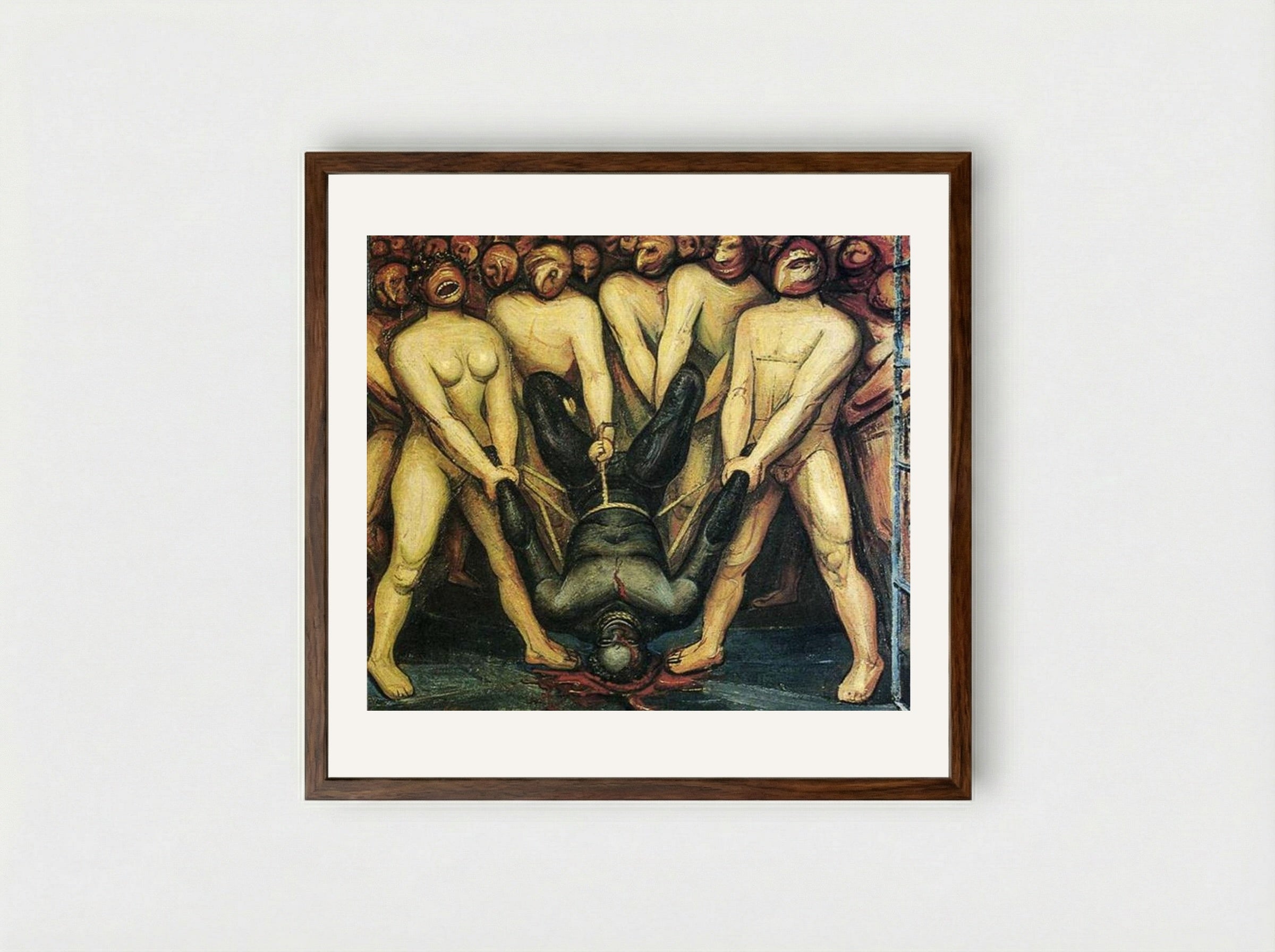 Cain in the United States - David Alfaro Siqueiros - Framed Print Dark Wood