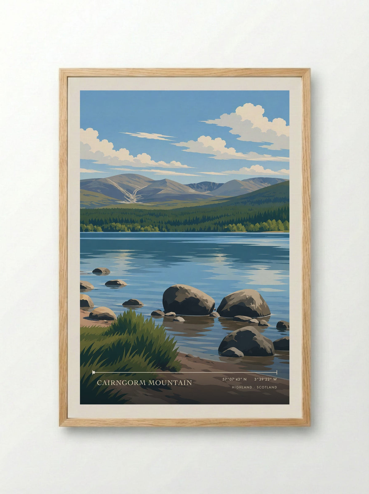 CairnGorm Mountain, Highland | Travel Poster - Framed Print Wood
