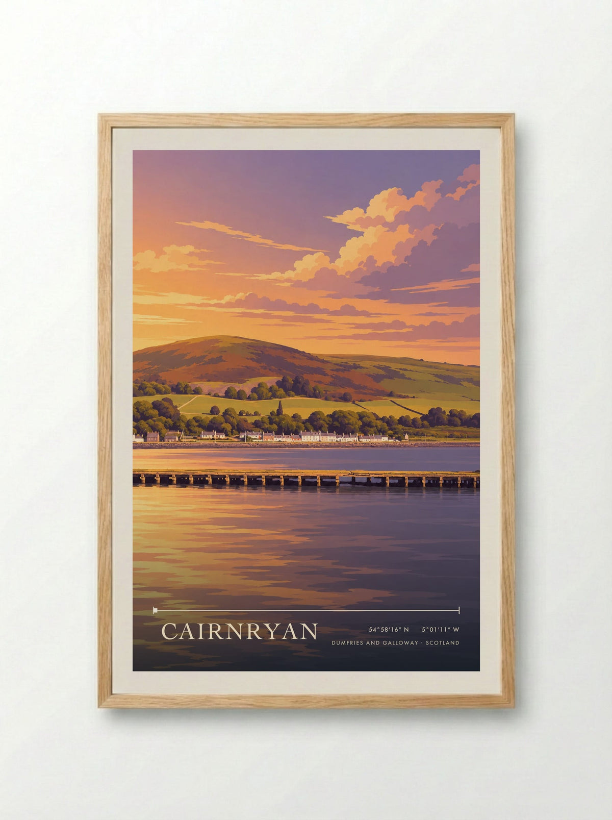 Cairnryan, Dumfries and Galloway | Travel Poster - Framed Print Wood