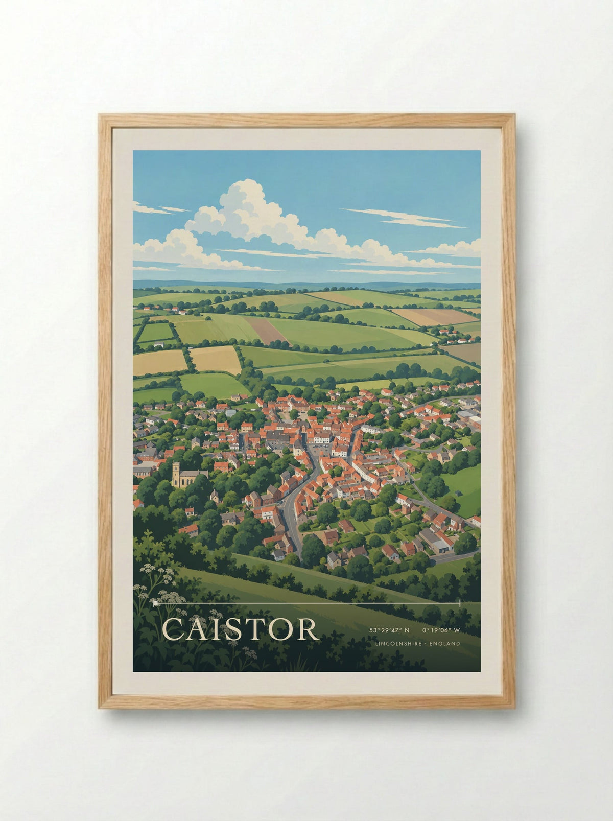 Caistor, Lincolnshire | Travel Poster - Framed Print Wood