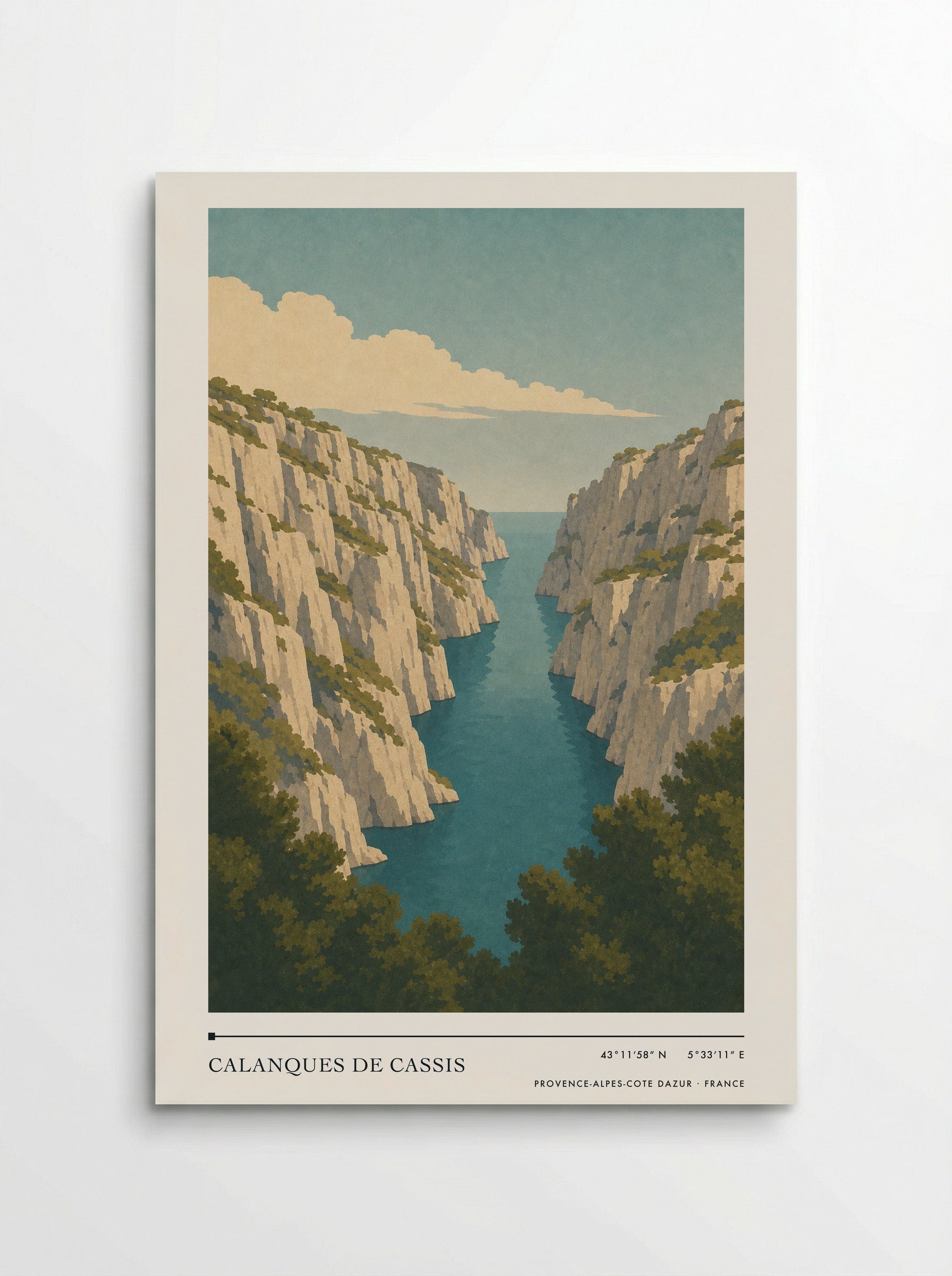 Calanques de Cassis Travel Poster Artwork - Poster