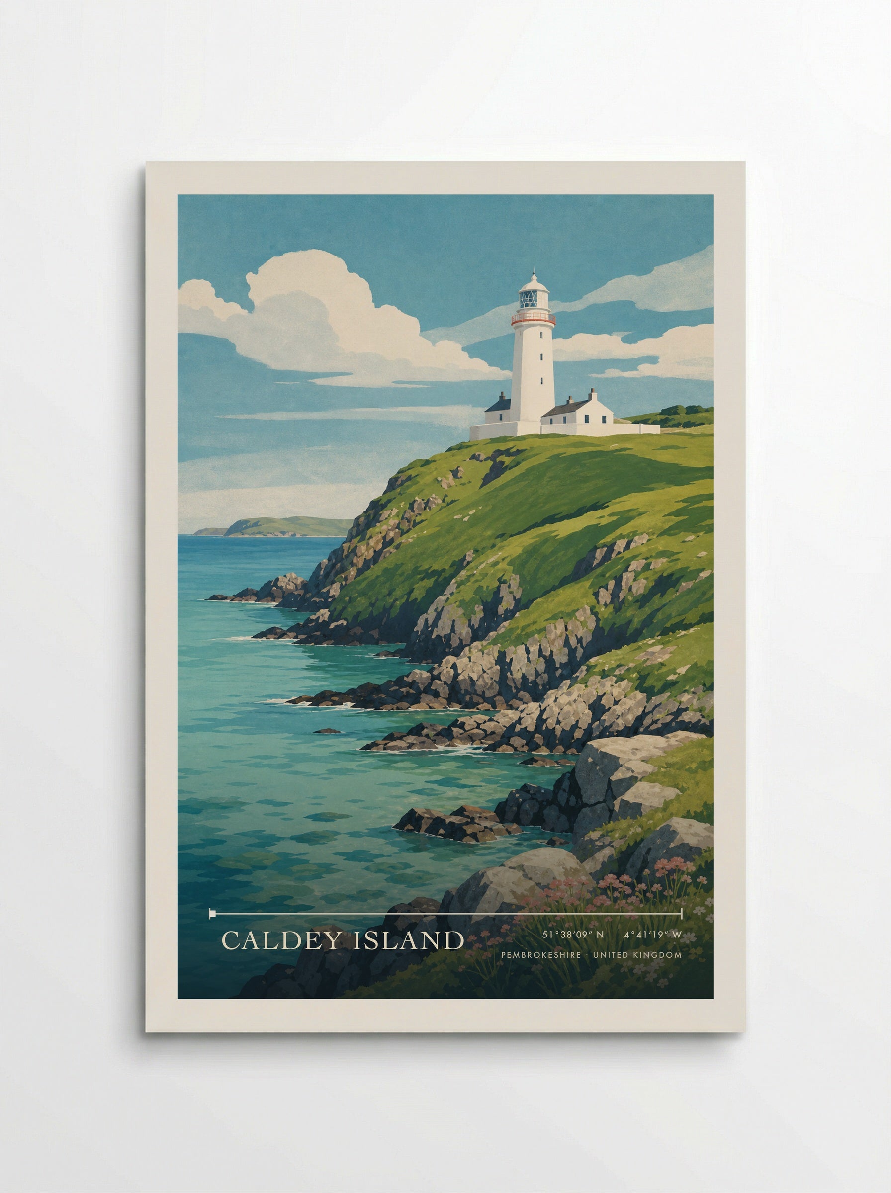 Caldey Island Pembrokeshire United Kingdom Travel Poster - Poster