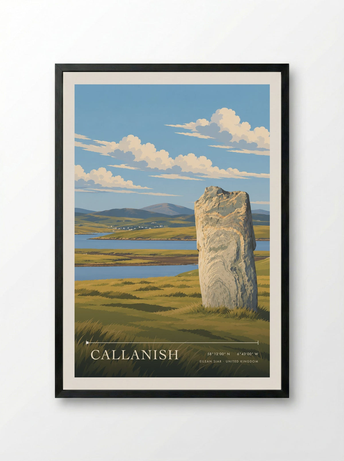 Callanish, Eilean Siar | Travel Poster - Framed Print Black