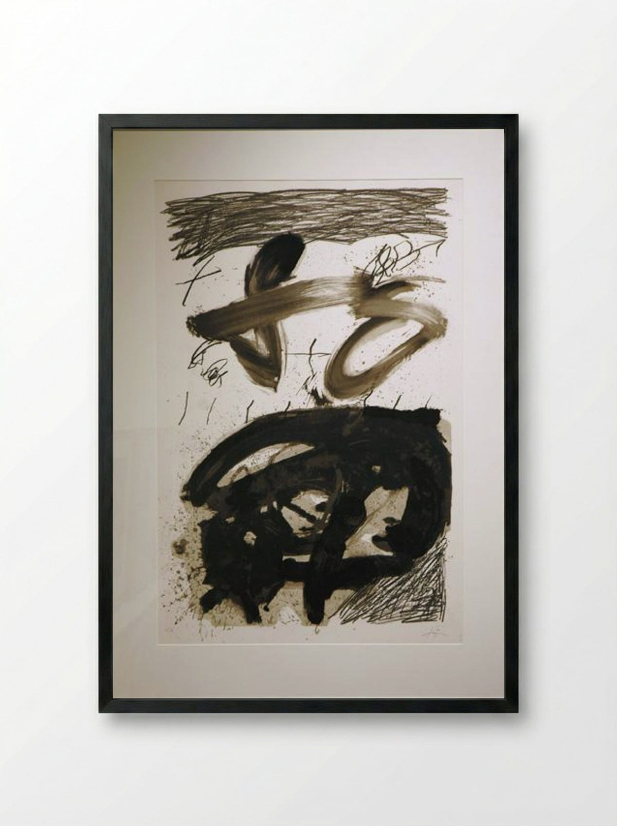 Calligraphique - Antoni Tàpies - Framed Print Black