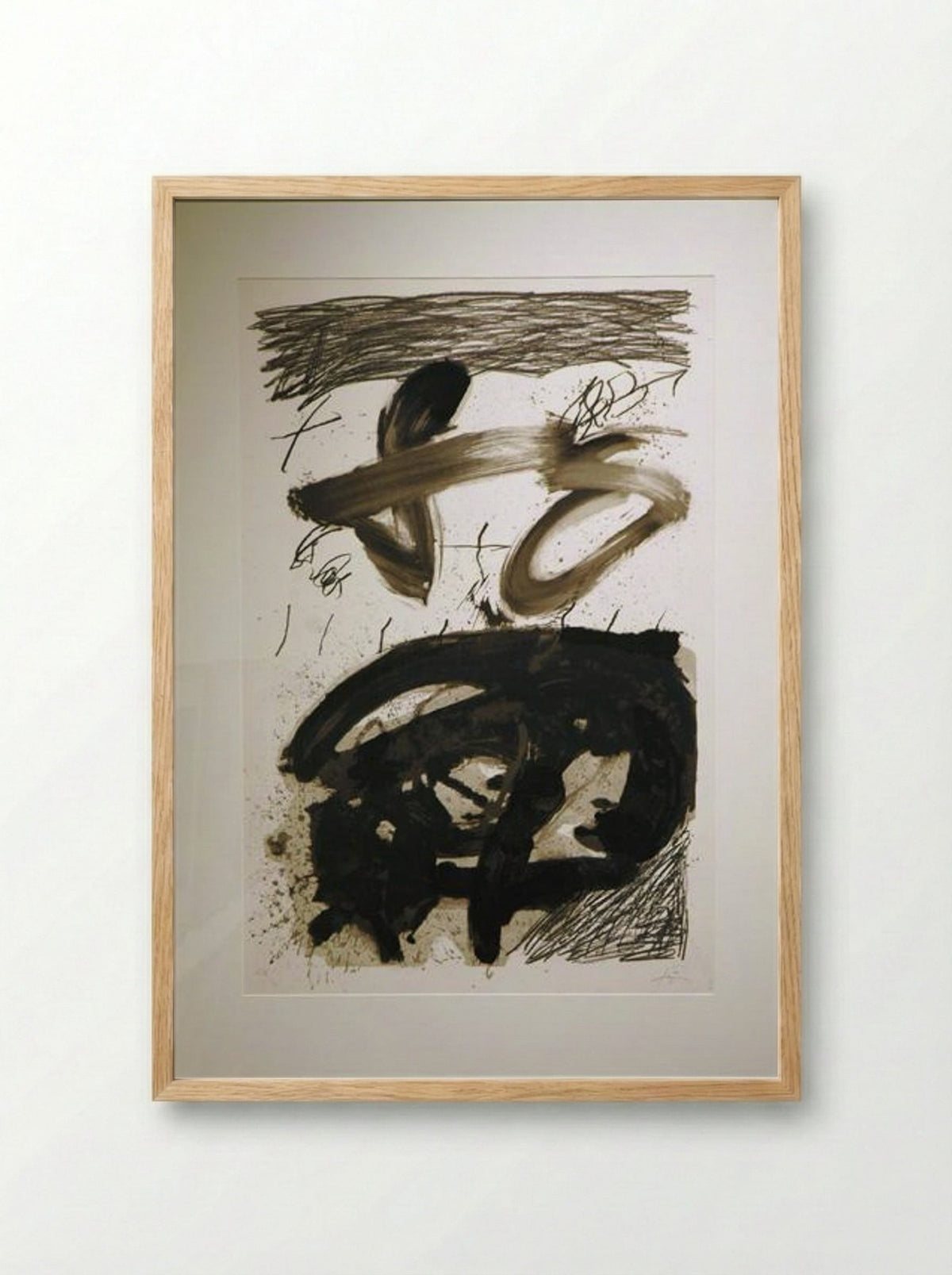 Calligraphique - Antoni Tàpies - Framed Print Wood
