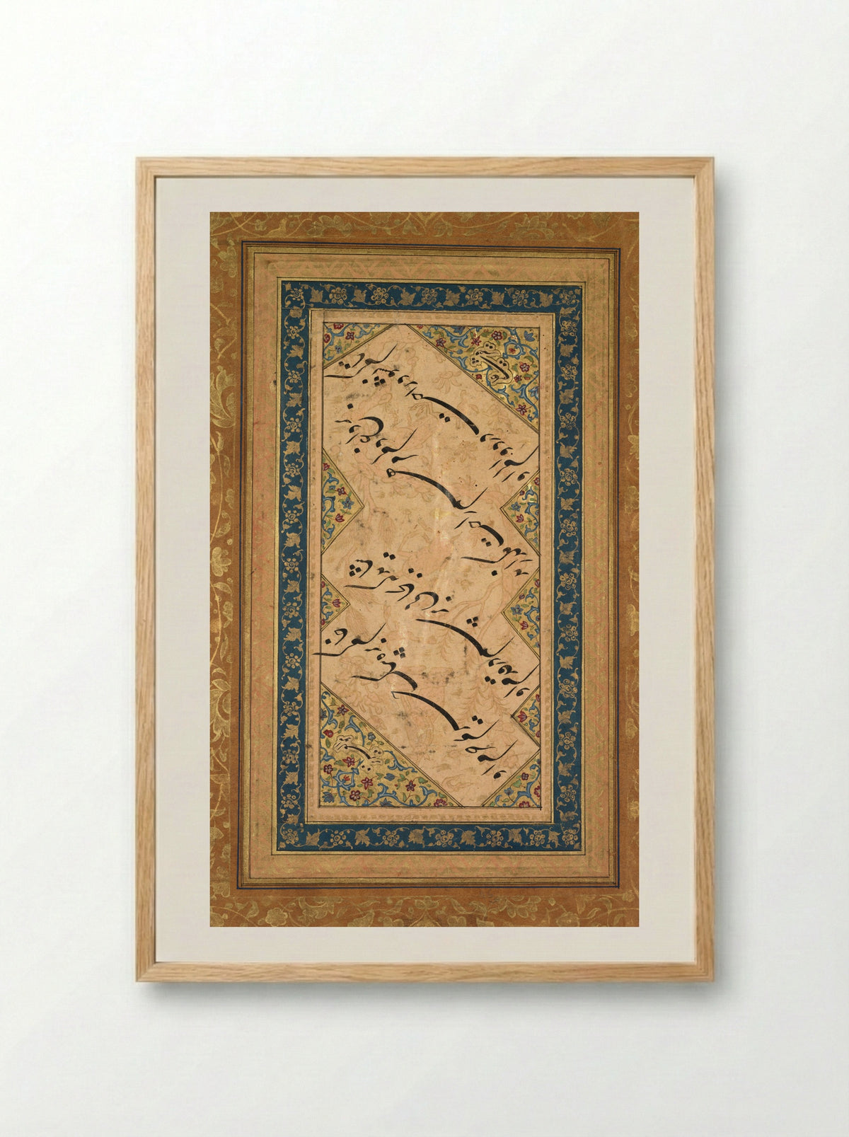 Calligraphy from a Ghazal of Badr al-Din Hilali Jaghata’i - Faqir Ali - Framed Print Wood