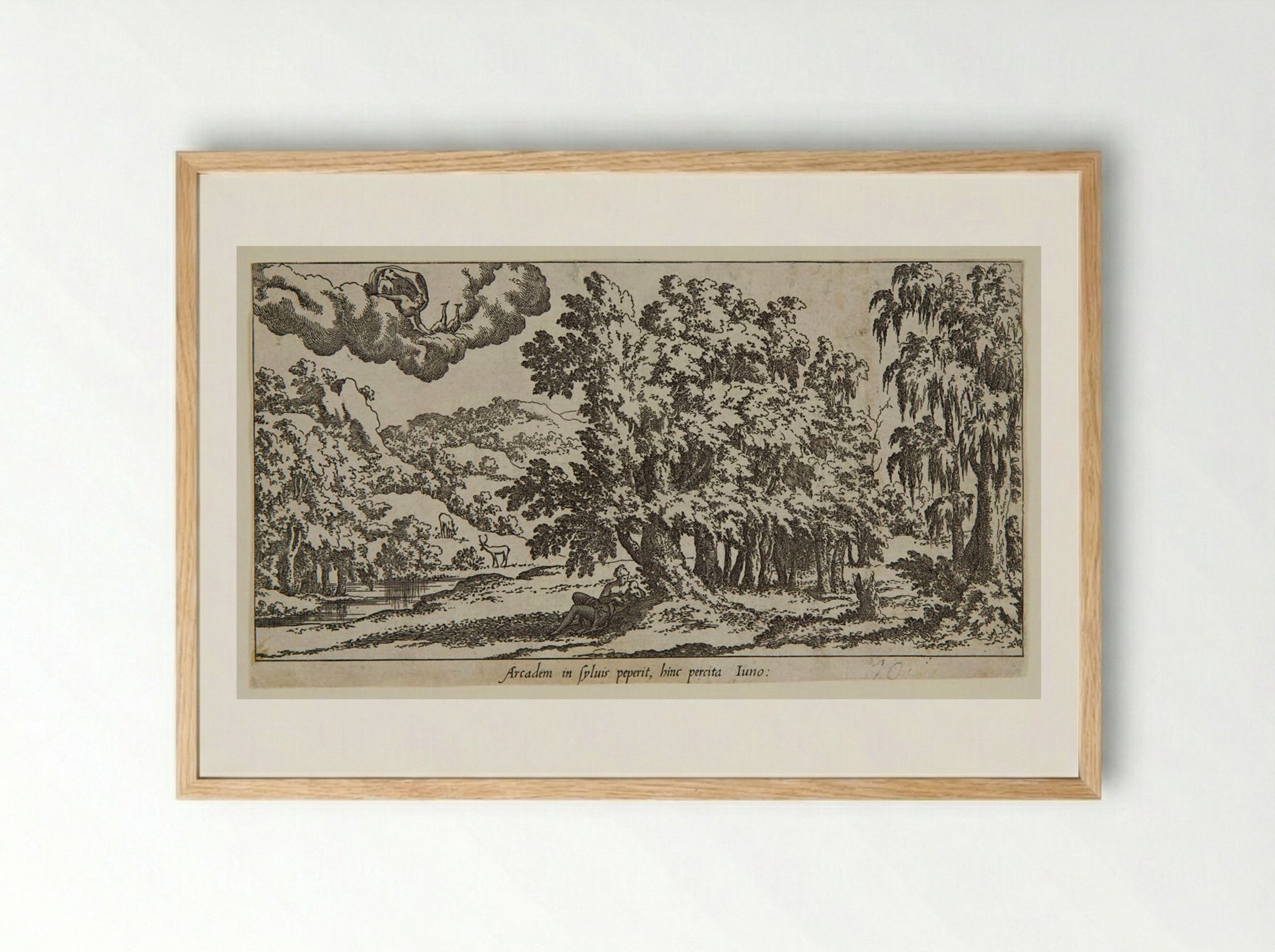 Callisto Giving Birth to Arcas - Léon Davent - Framed Print Wood