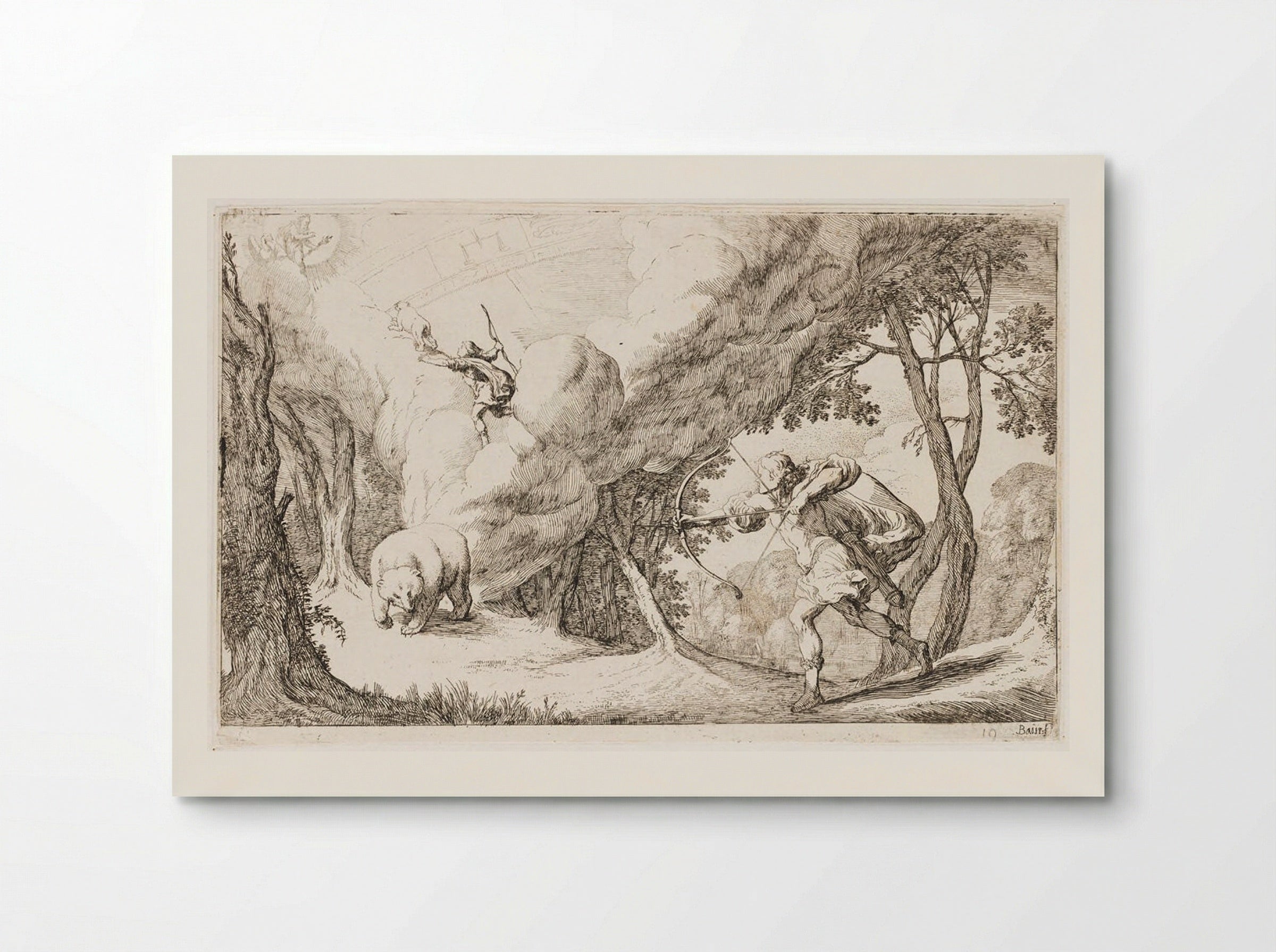 Callisto, Transformed into a Bear, Is Hunted by Her Son Arcas and Becomes a Constellation - Johann Wilhelm Baur - Poster