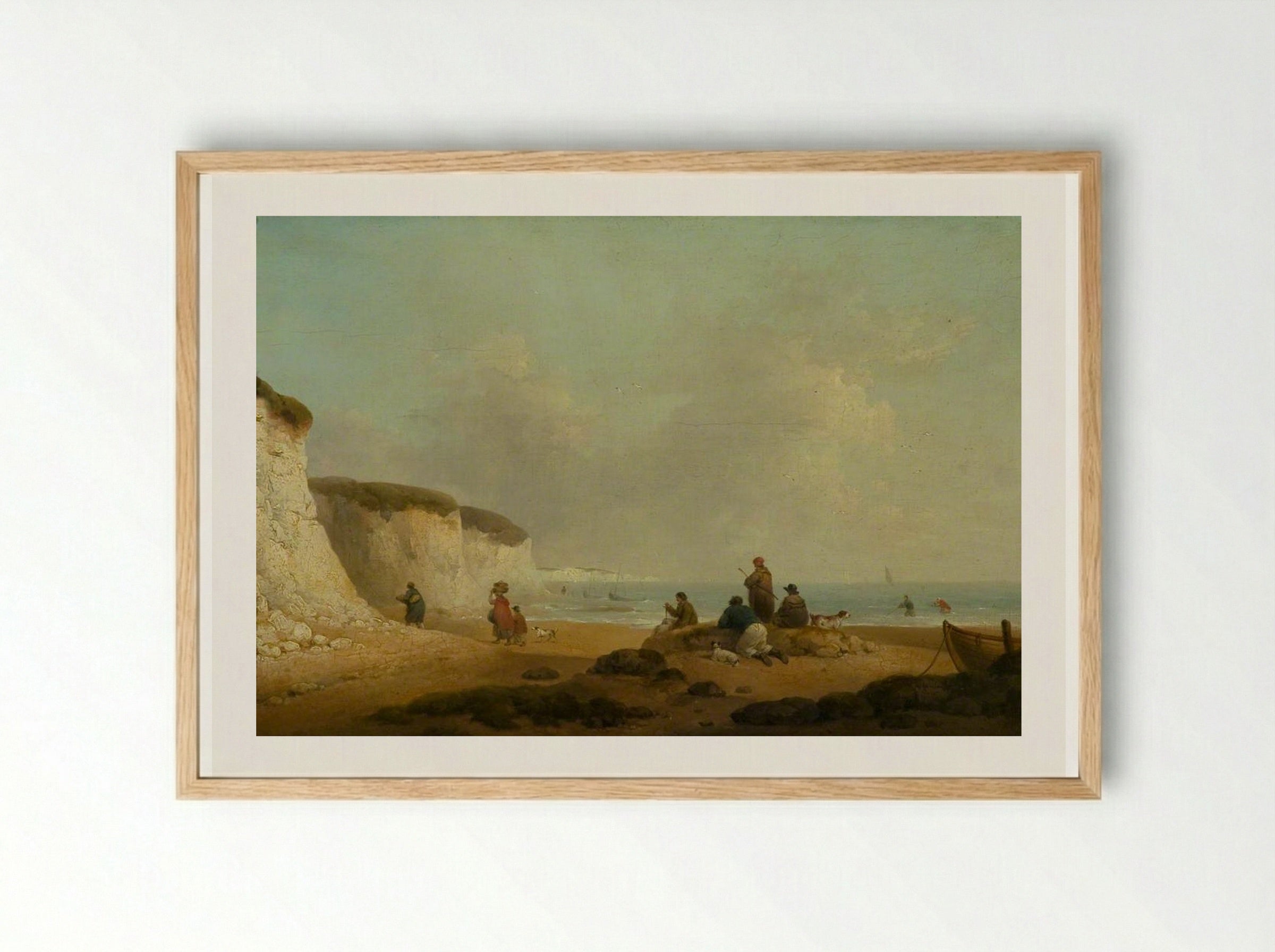 Calm off the Coast of the Isle of Wight - George Morland - Framed Print Wood