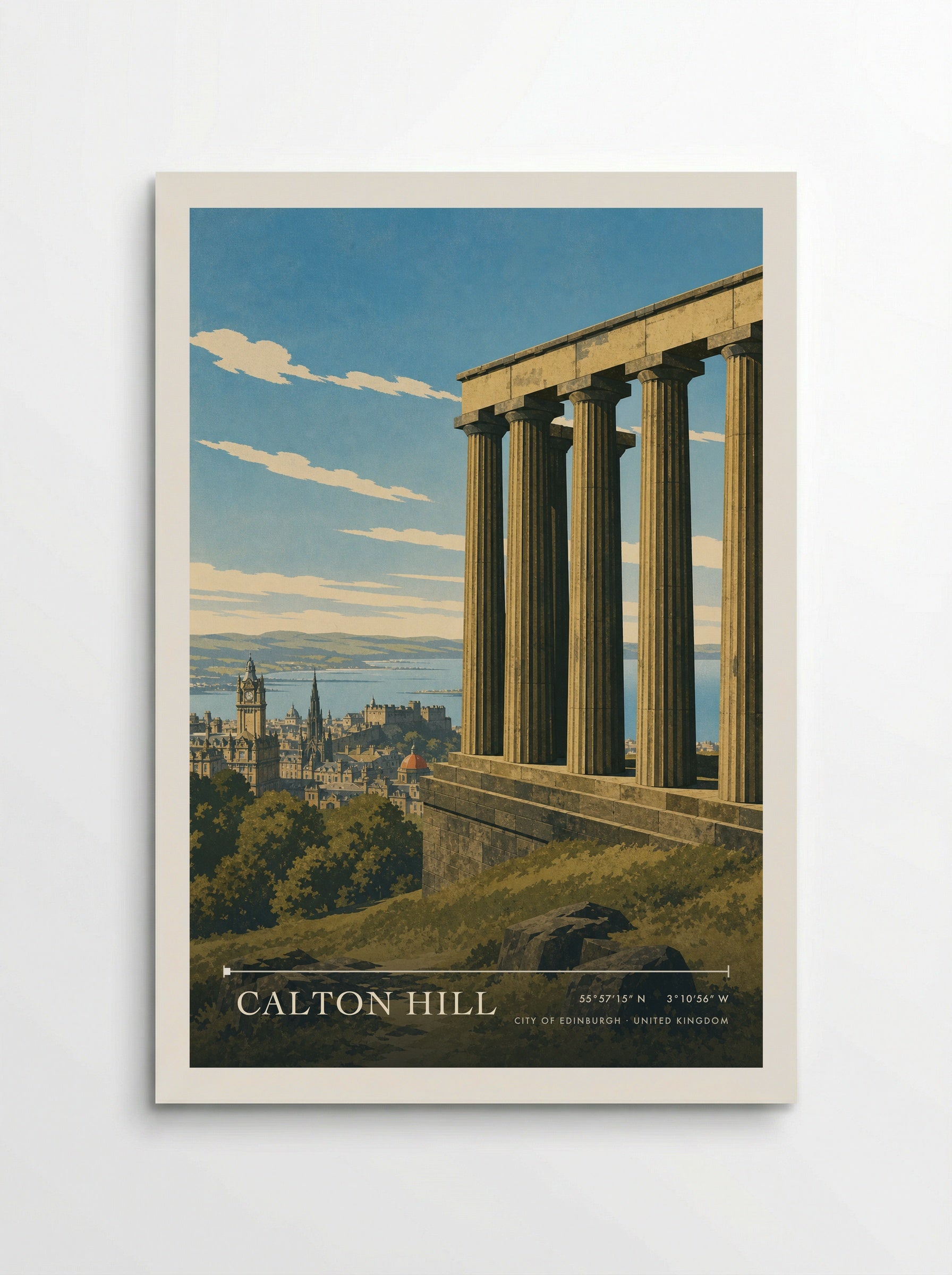 Calton Hill City of Edinburgh United Kingdom Travel Poster - Poster