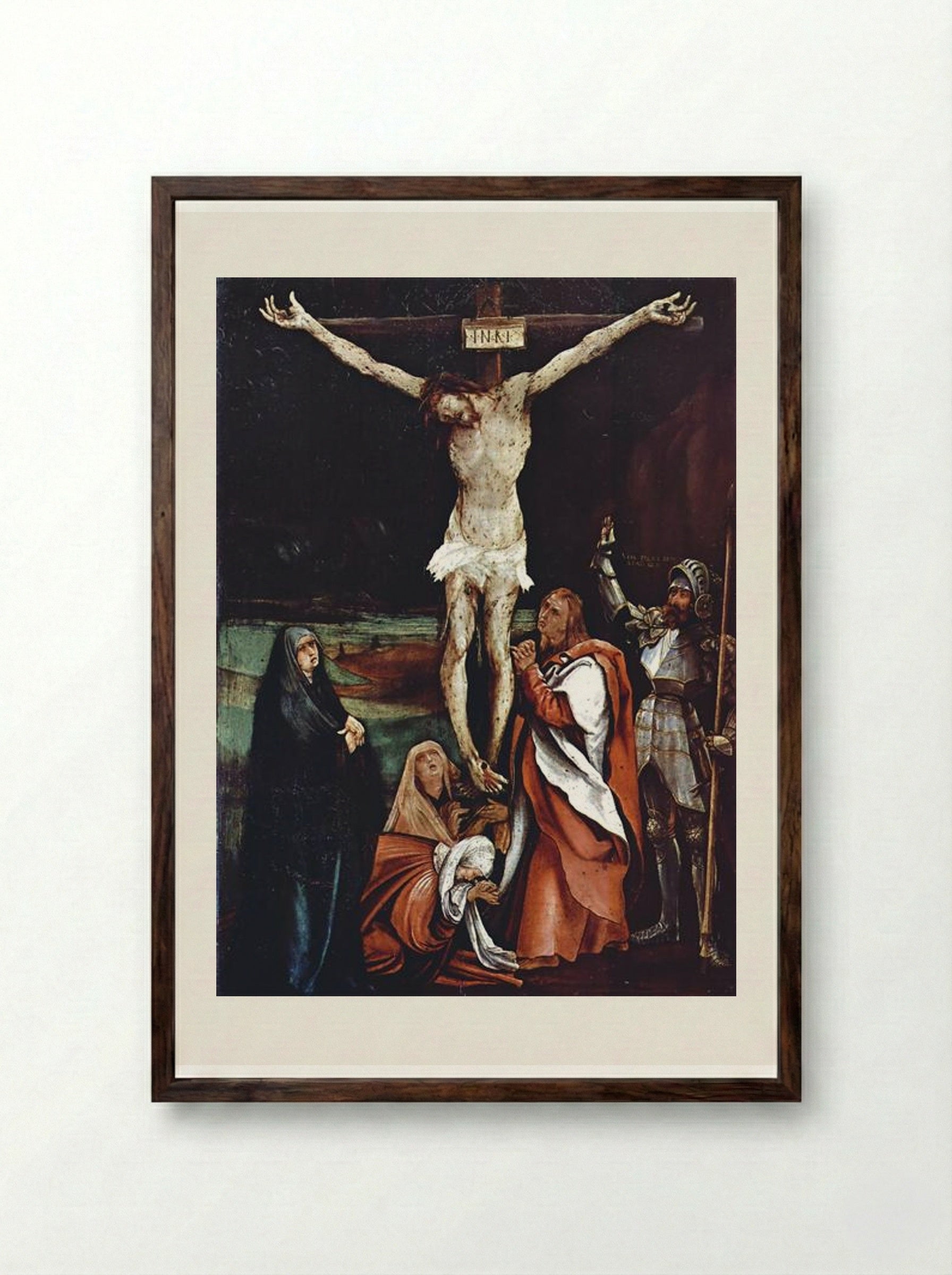 Calvary - Matthias Grünewald - Framed Print Dark Wood