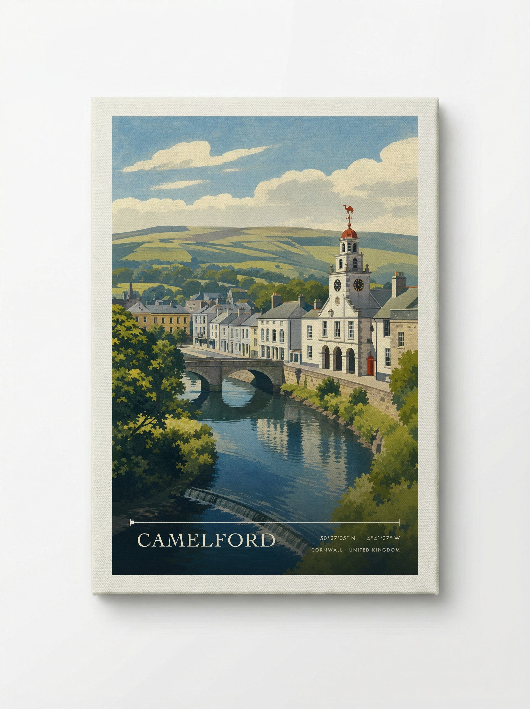 Camelford Cornwall England Travel Poster - Canvas