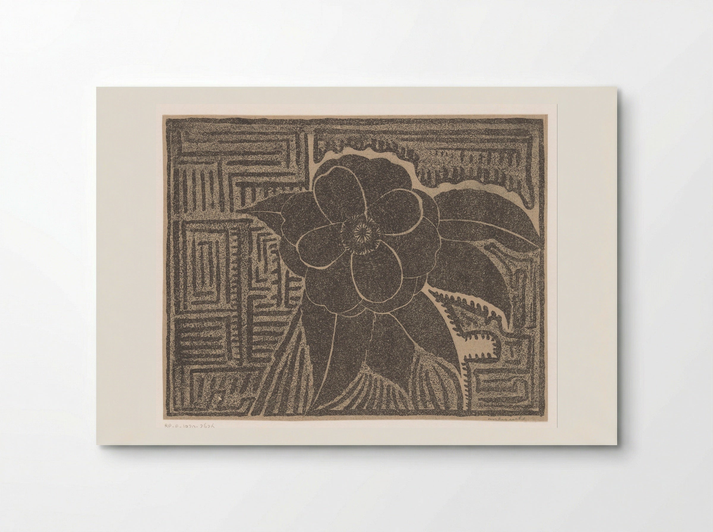 Camelia (zwart; rondom een doolhofachtig patroon) - Samuel Jessurun de Mesquita - Poster
