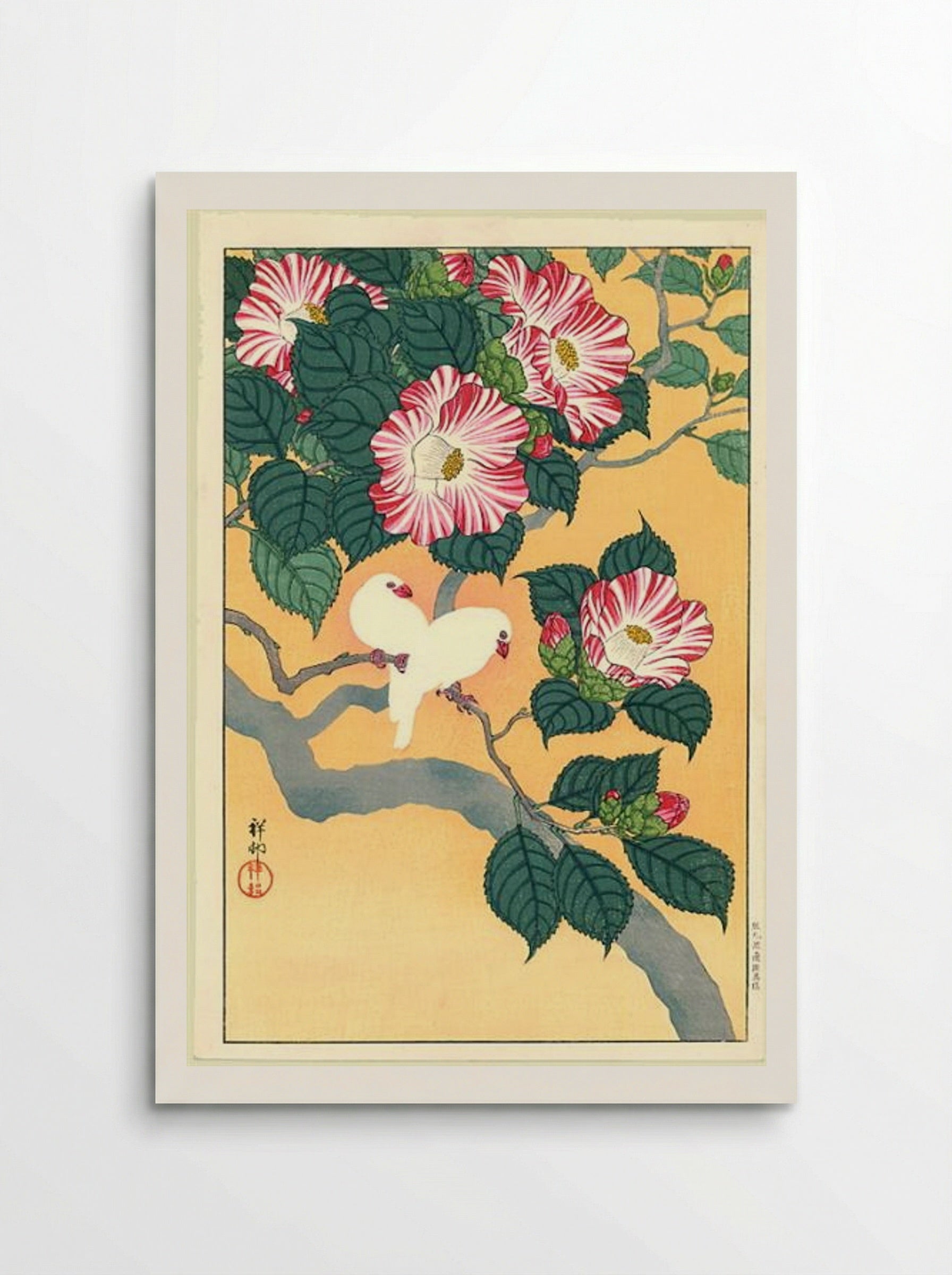 Camellia and Rice Birds - Ohara Koson - Poster