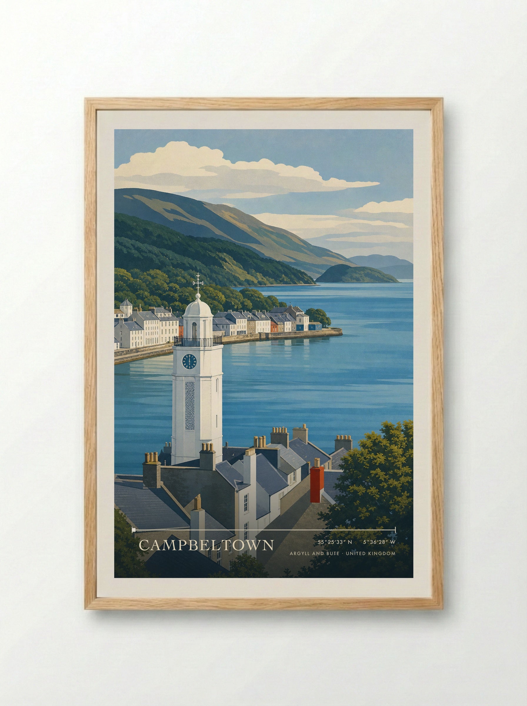 Campbeltown Argyll and Bute United Kingdom Travel Poster - Framed Print Wood